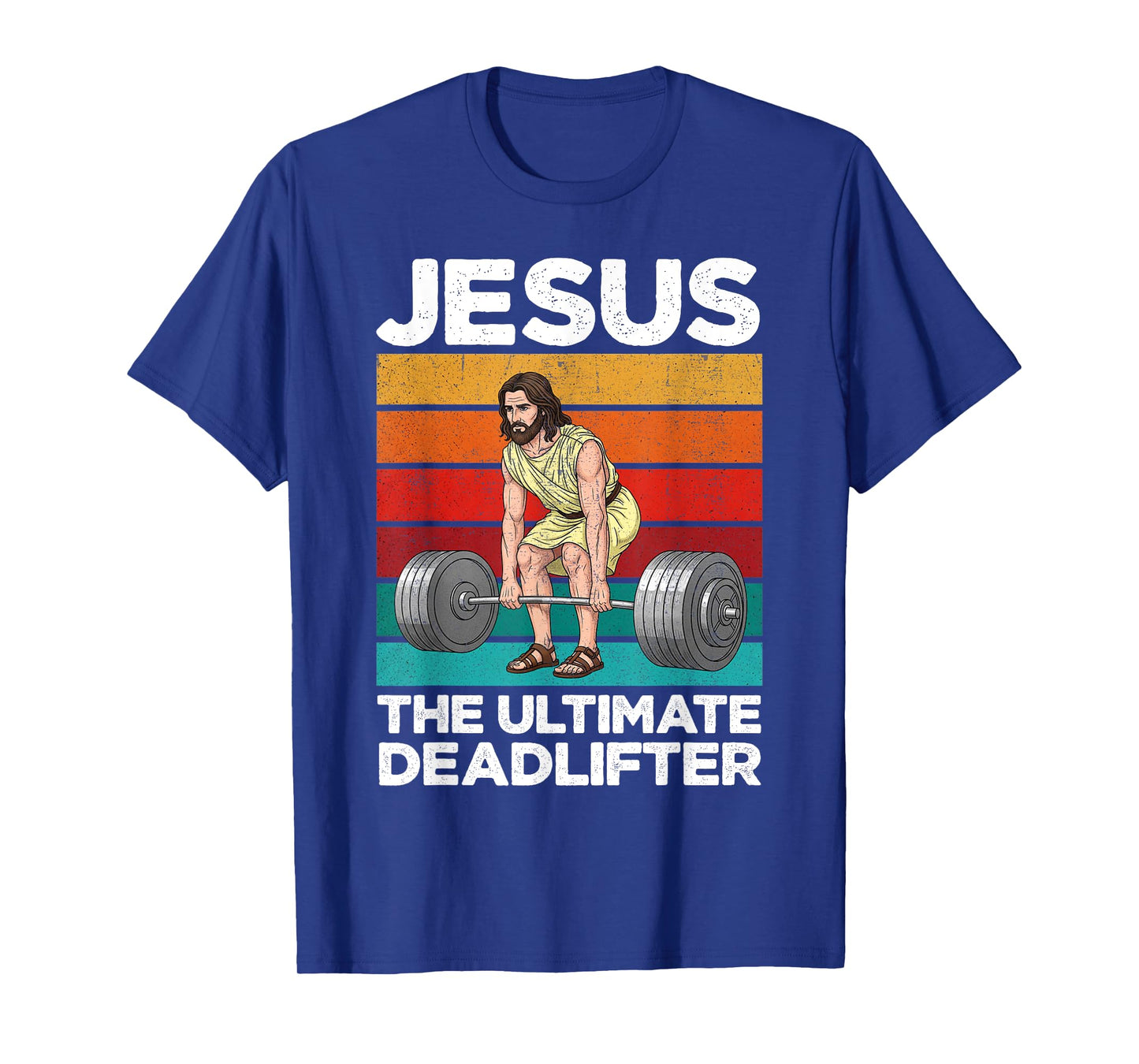 Vintage Jesus The Ultimate Deadlifter Funny Gym Bodybuliding T-Shirt