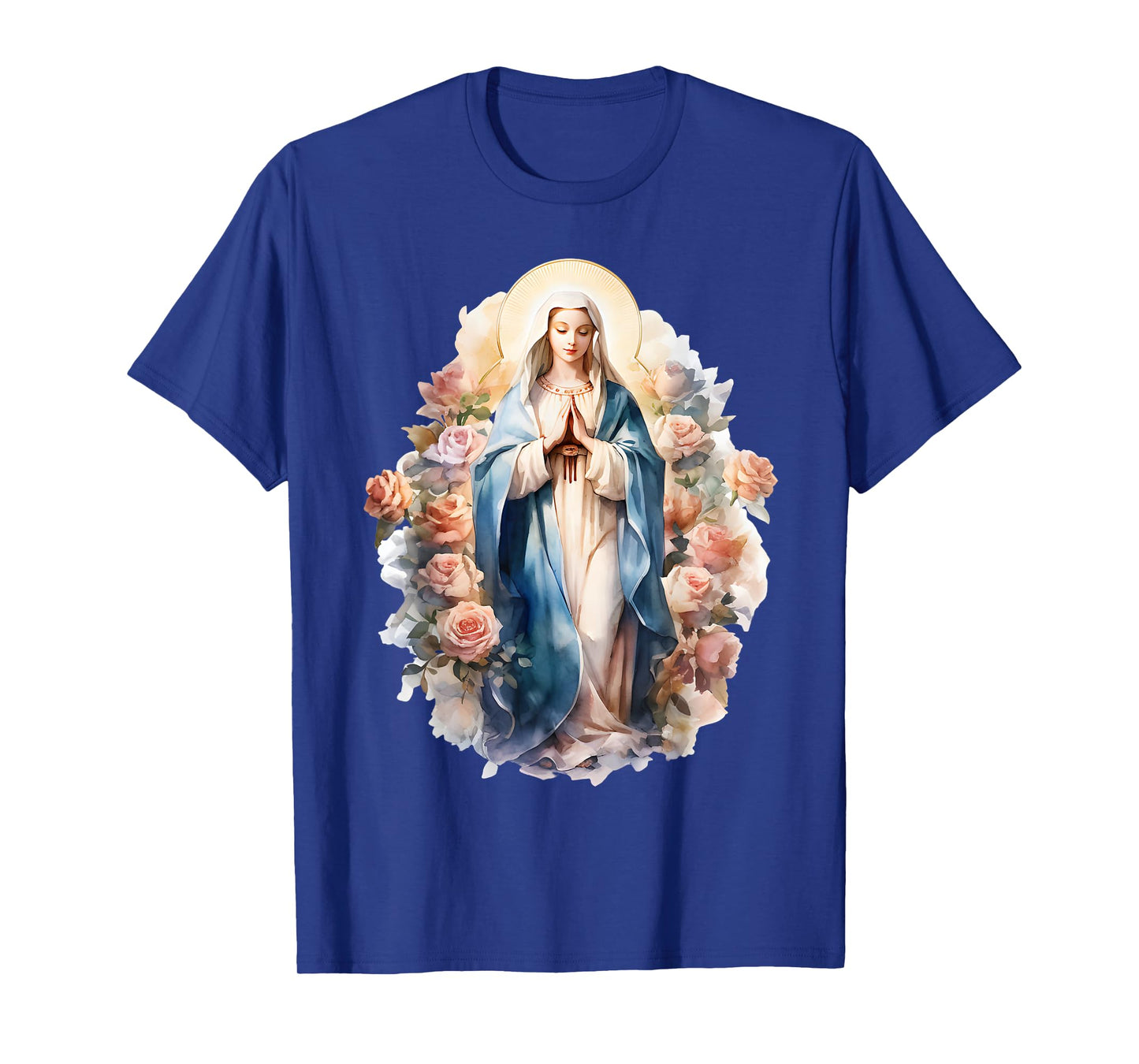 Blessed Mother Mary Mother of Jesus Roses Our Lady Catholic T-Shirt