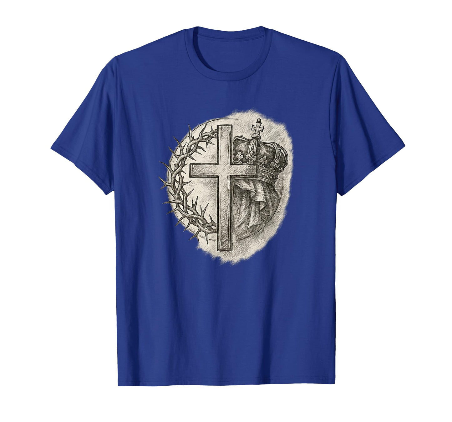 Cross with Crown of Thorns and Royal Christian Art T-Shirt