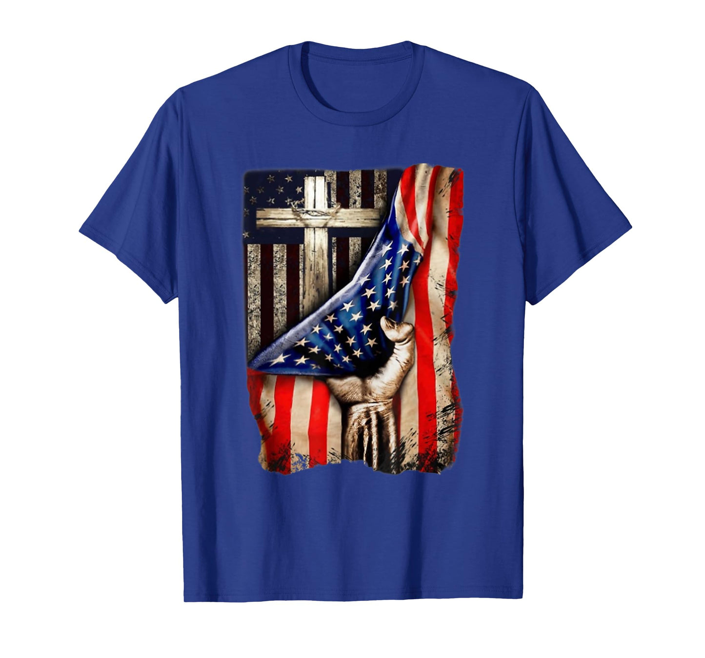Cross Christian American Flag Hand Pride T-Shirt