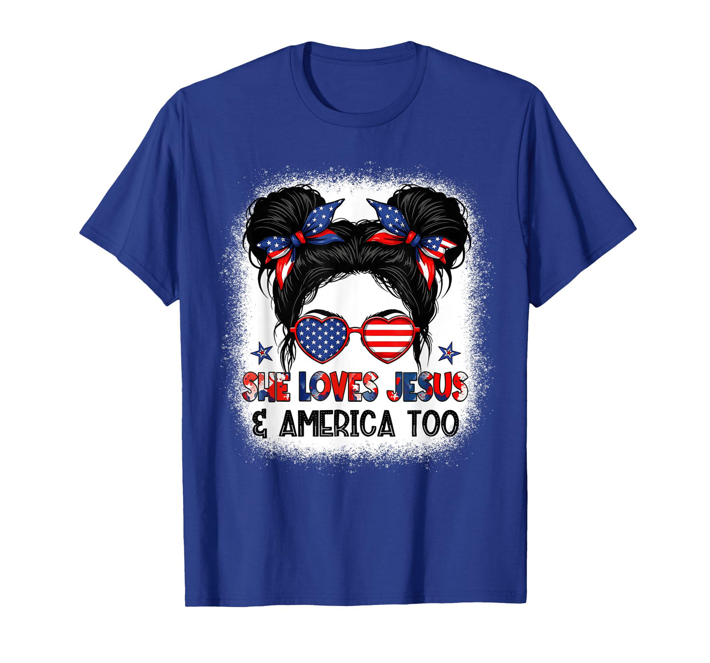 American Flag She Loves Jesus & America Too Christian Jesus T-Shirt