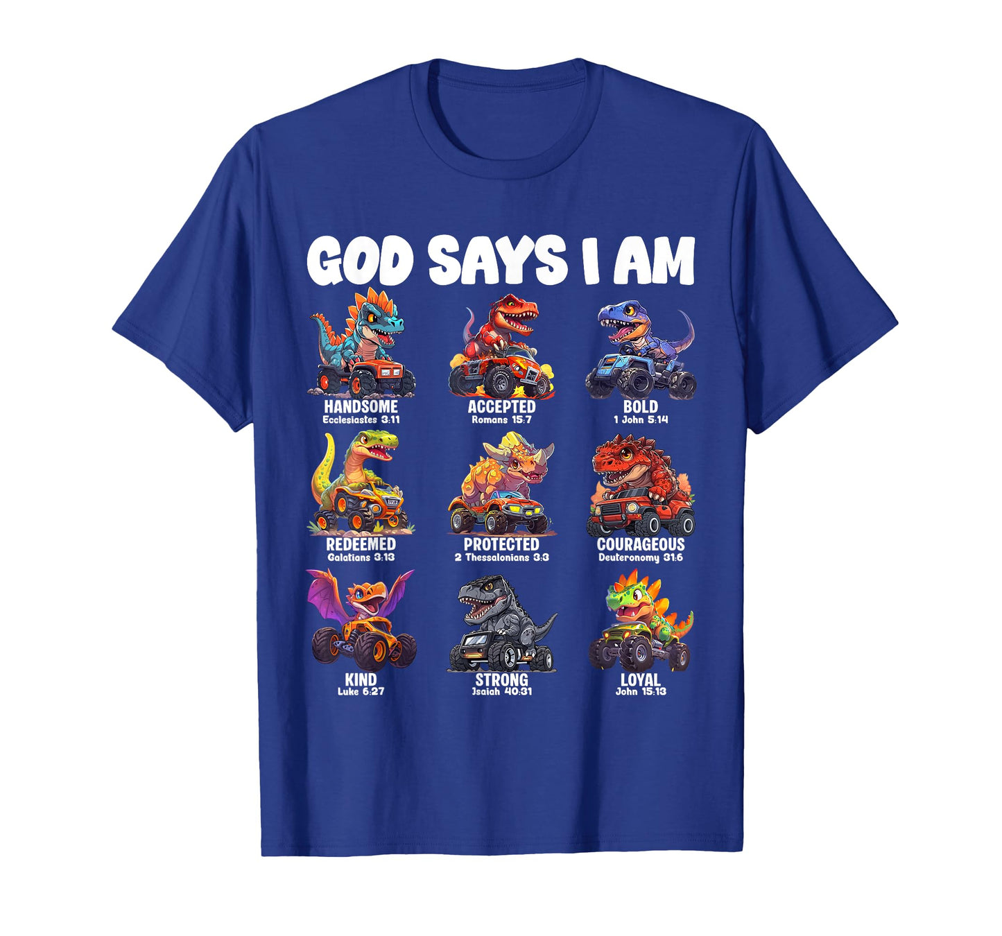 God Says I Am Christian Religion Dinosaur Teenager Boys T-Shirt