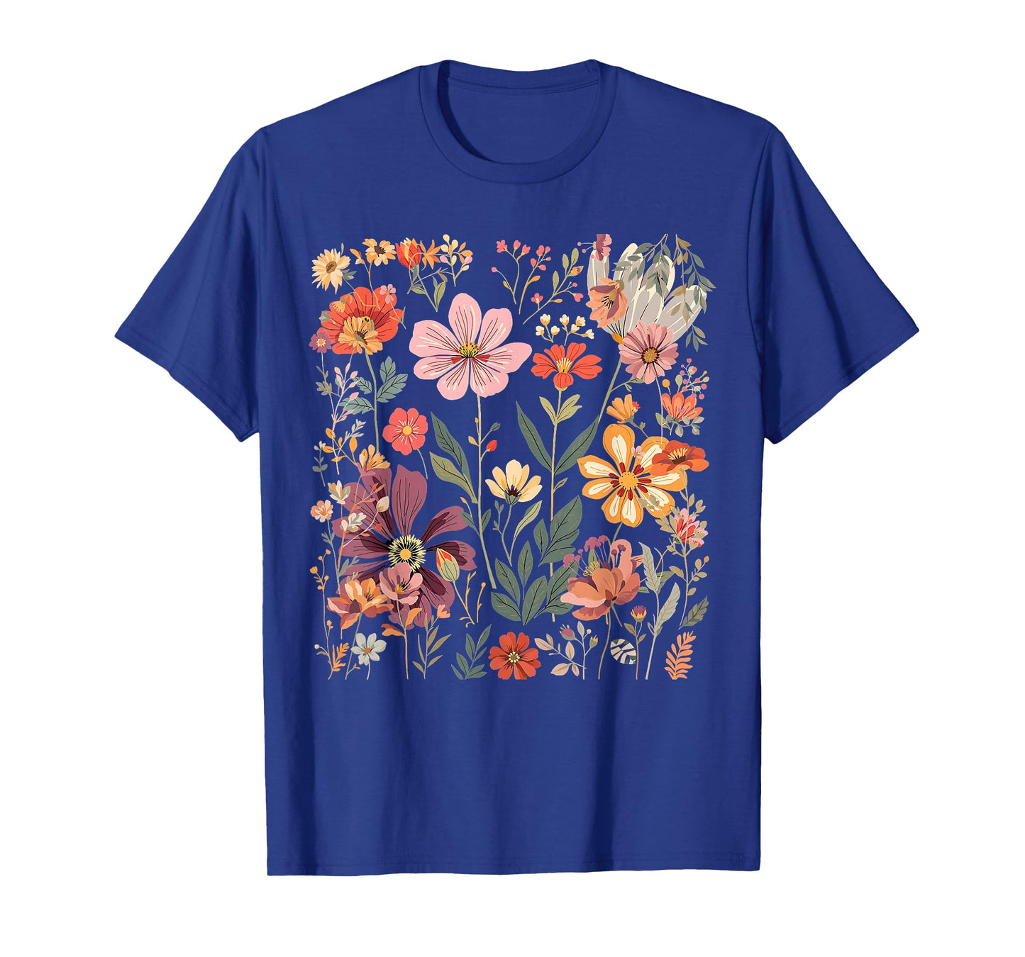 Wildflowers Pressed Flowers Art Vintage Boho Floral T-Shirt