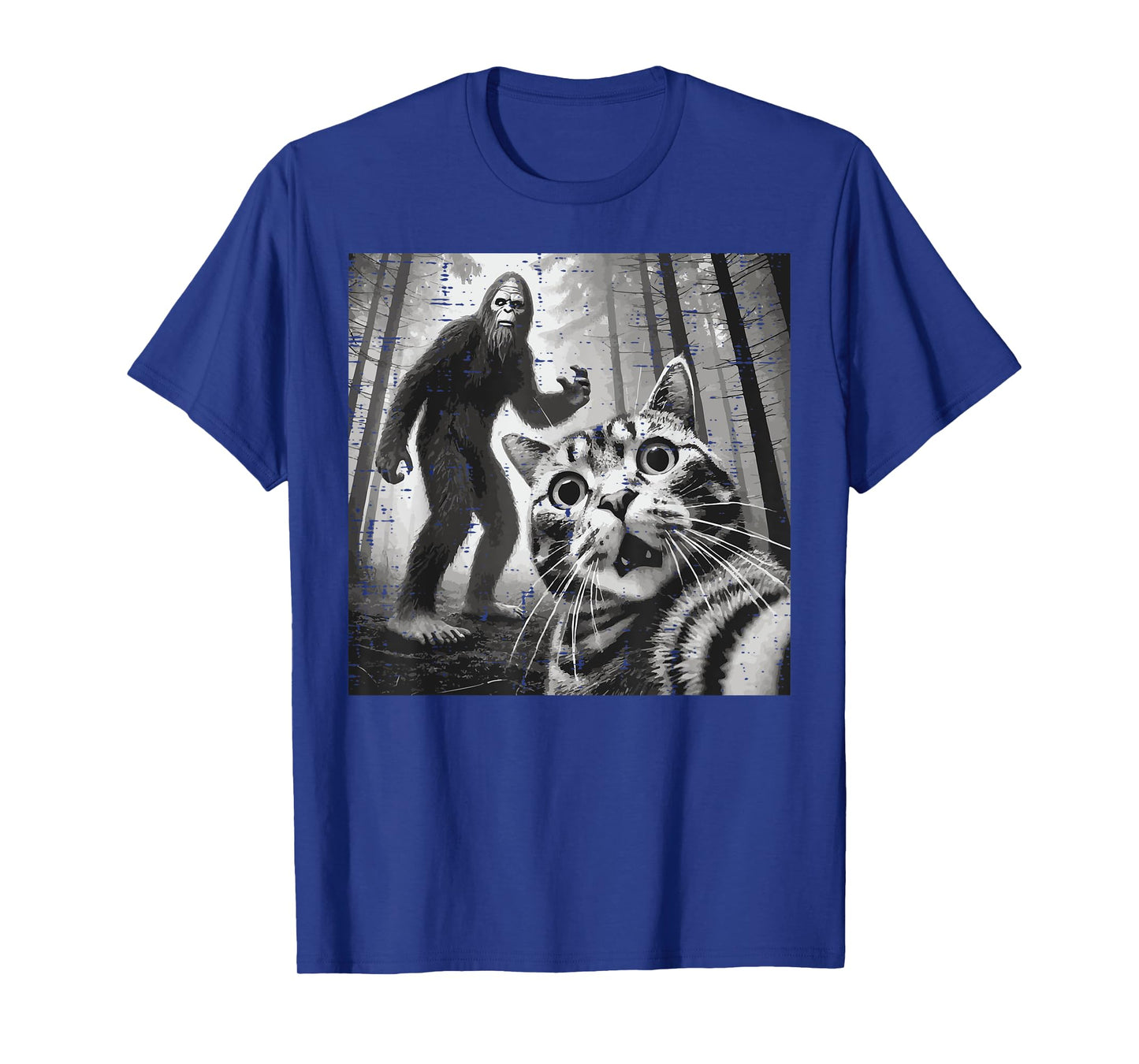 Cat Bigfoot Selfie Funny Meme Sasquatch Men Boys Kids Women T-Shirt