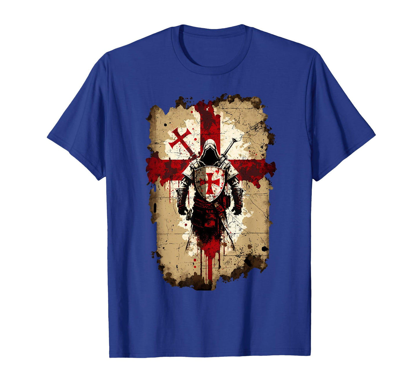 Knights Templar Crusader Cross Soldier of Christ Flag T-Shirt