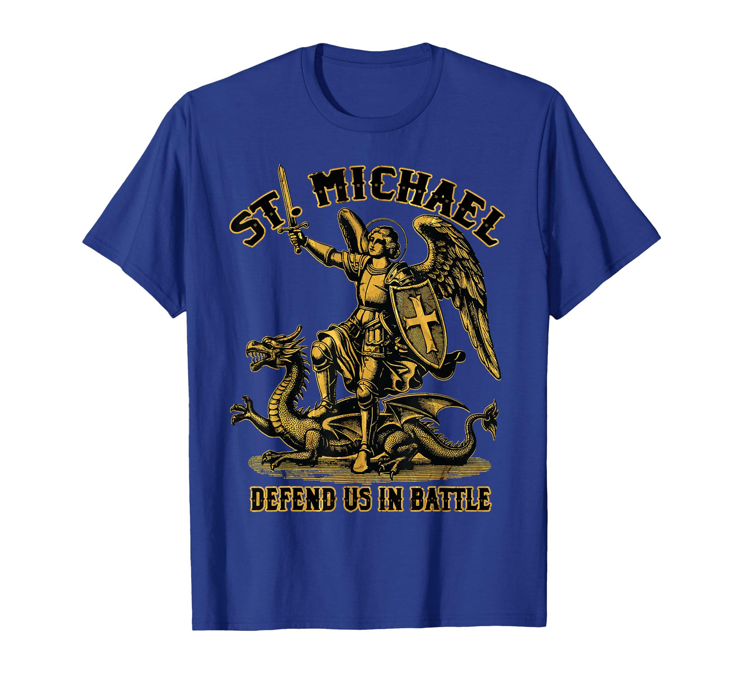 Saint Michael Prayer Defend Battle Catholic Christian Faith T-Shirt