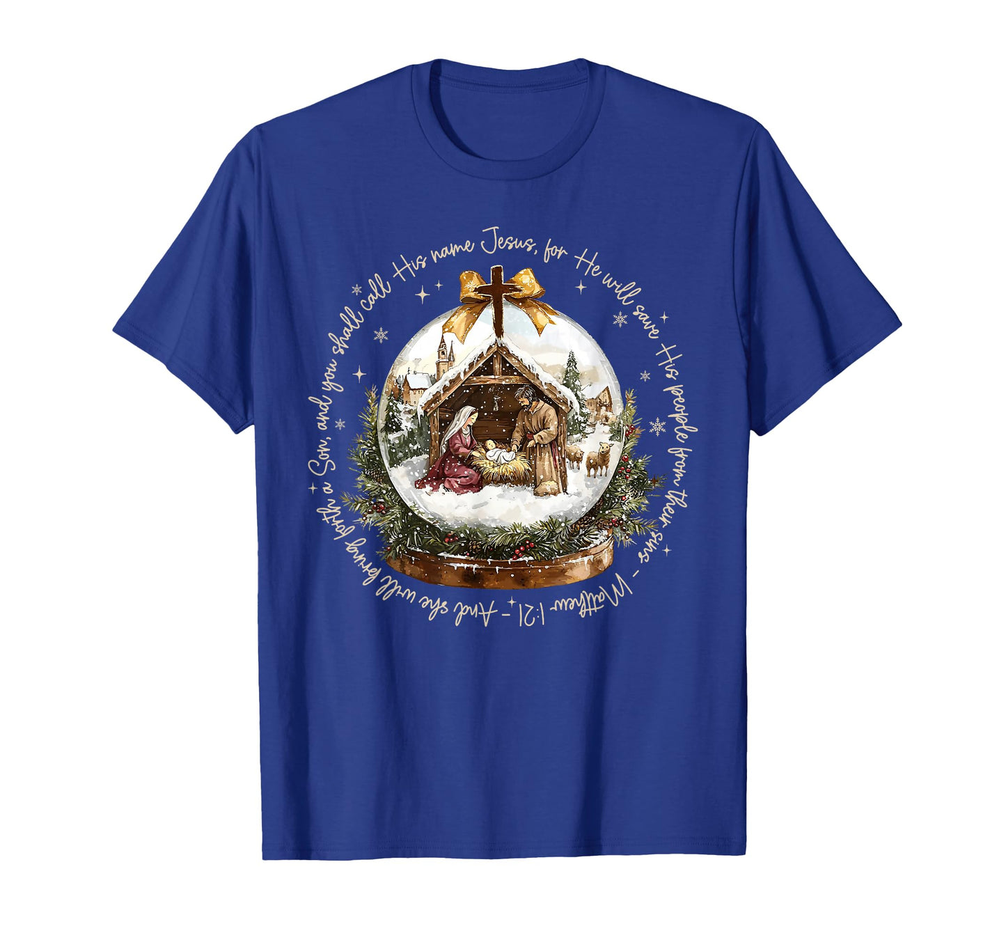 Jesus Christian Faith Merry Christmas Snowflake Xmas Holiday T-Shirt