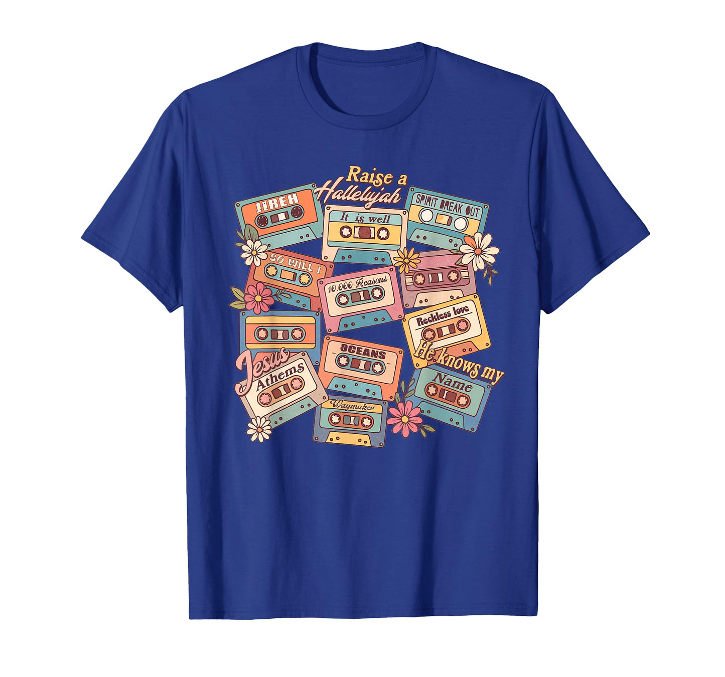 Christian Cassette Jesus God Religious Raises Hallelujah T-Shirt