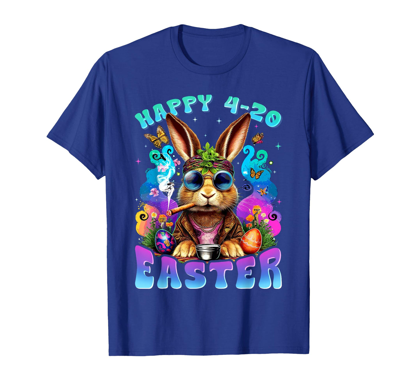 Happy 420 Easter Funny Smoking Easter Bunny Men Women T-Shirt