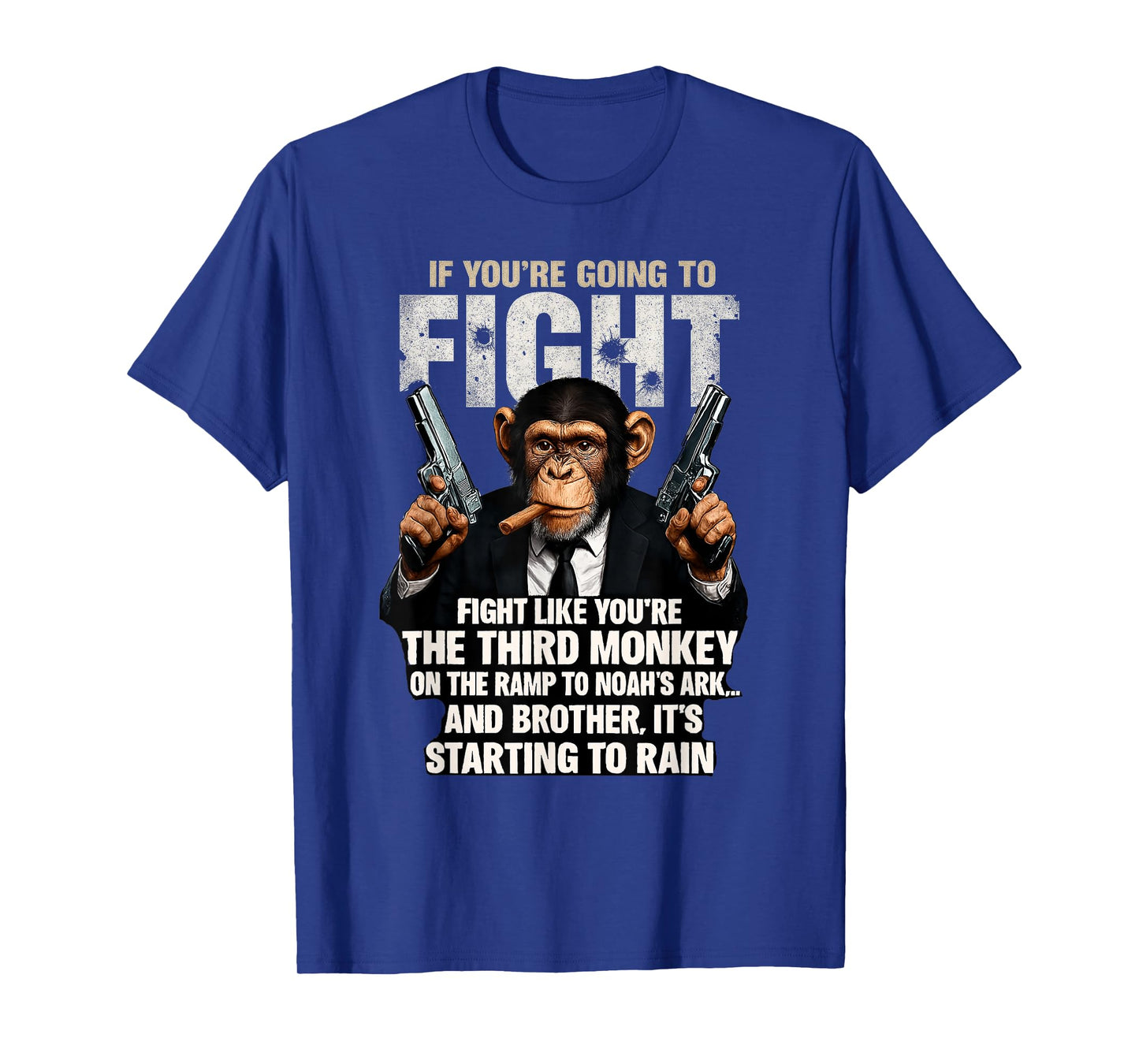 Fight Like The Third Monkey Noah Ark Rain Funny T-Shirt