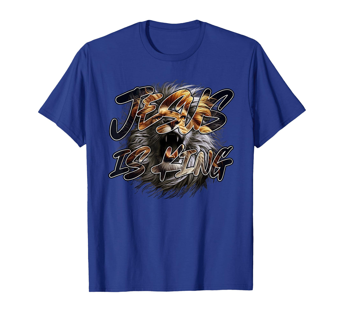 Christian Jesus is King with Striking Lion of Judah Graphics T-Shirt