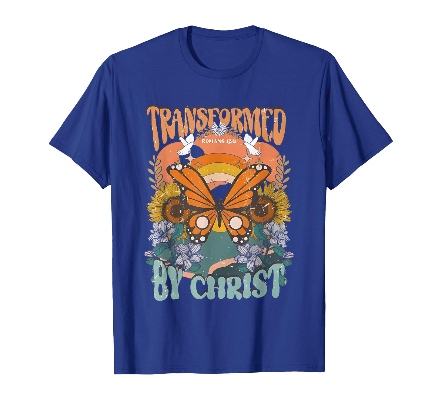 Transformed By Christ Butterfly Christian Jesus Faith Cross T-Shirt