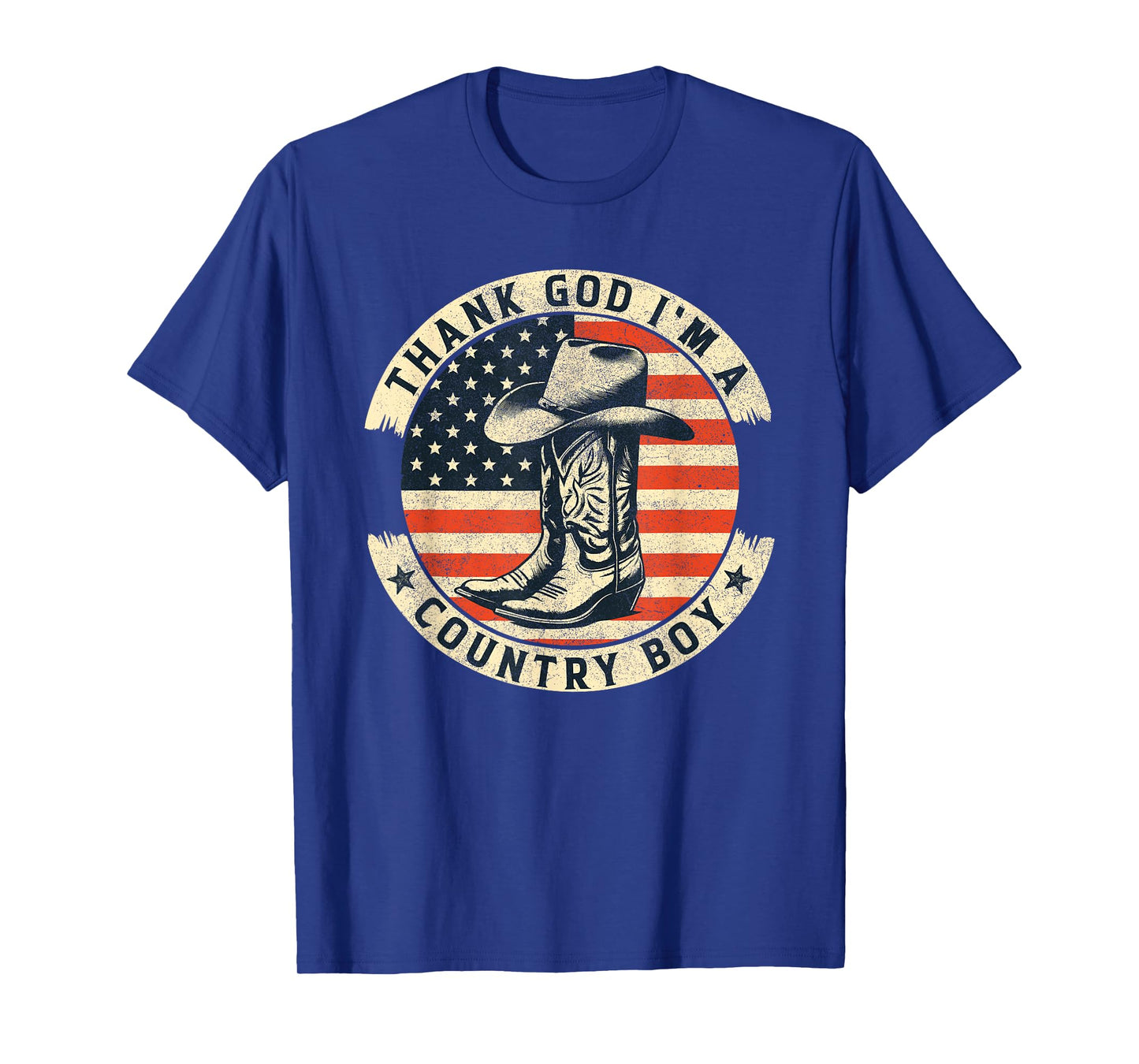 Thank God I'm A Country Music Boy Cowboy Western Retro T-Shirt