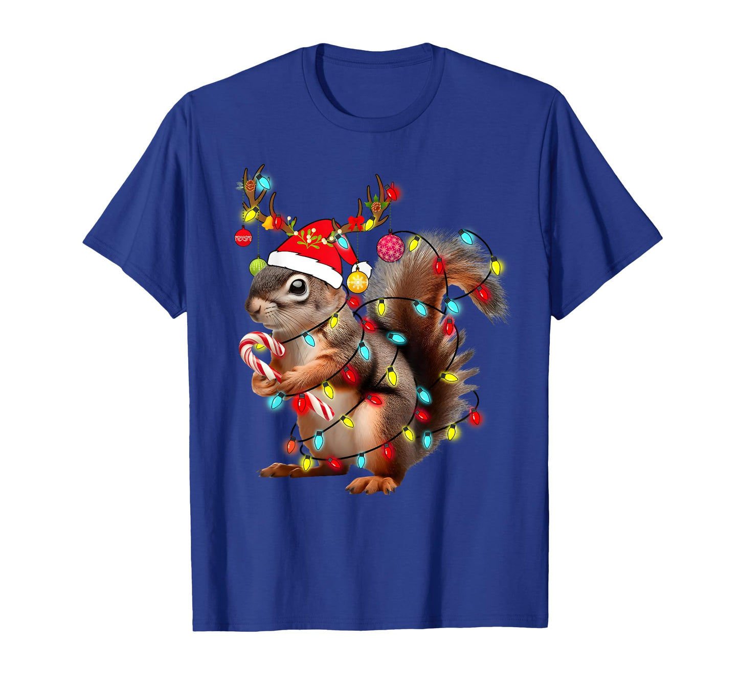 Squirrels Christmas Lights Funny Xmas Squirrel Lover Pajama T-Shirt