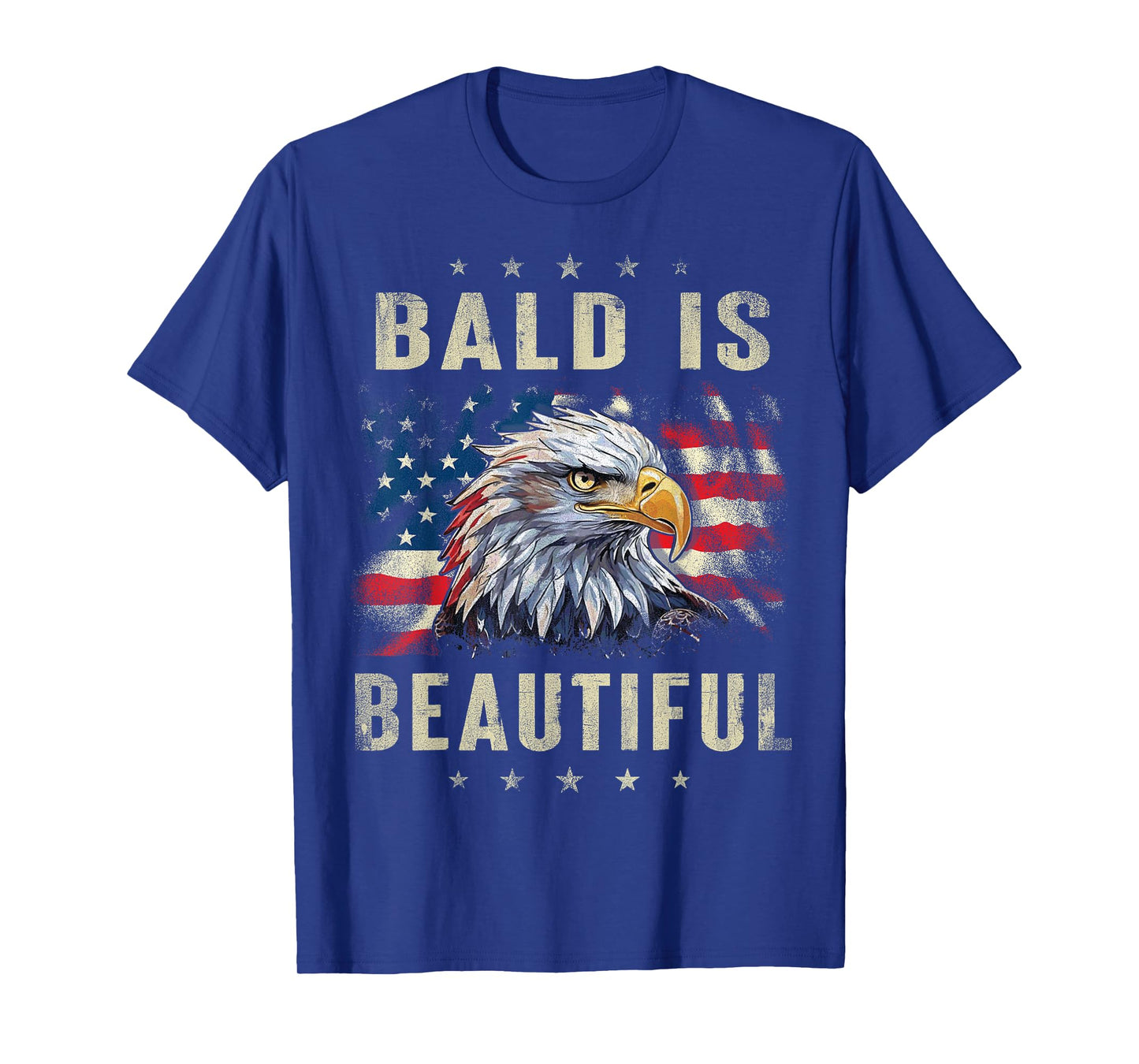 Bald Is Beautiful 4th of July Independence Day America Eagle T-Shirt