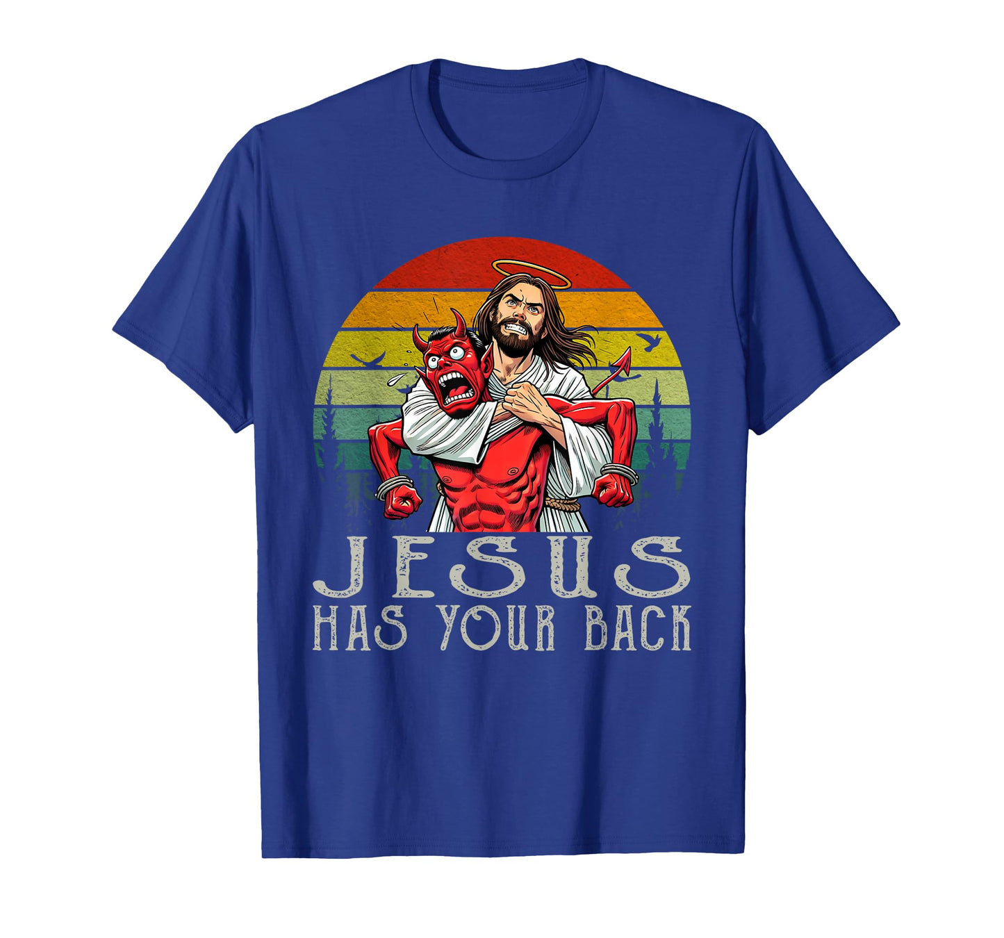 Jesus Has Your Back Vintage Art Christ Cross God Bible Verse T-Shirt