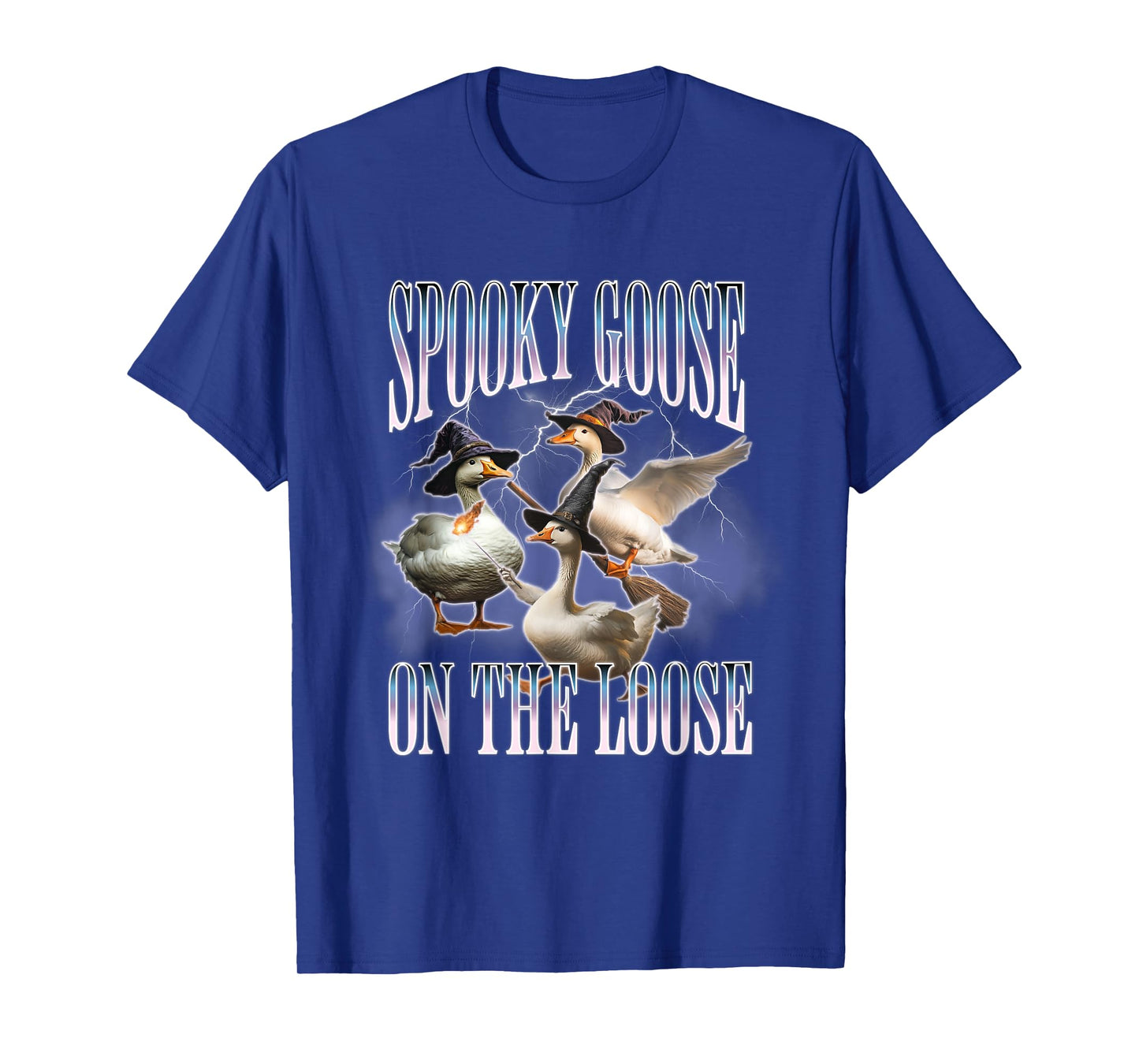 Spooky Goose On The Loose Silly Goose Meme Retro Halloween T-Shirt