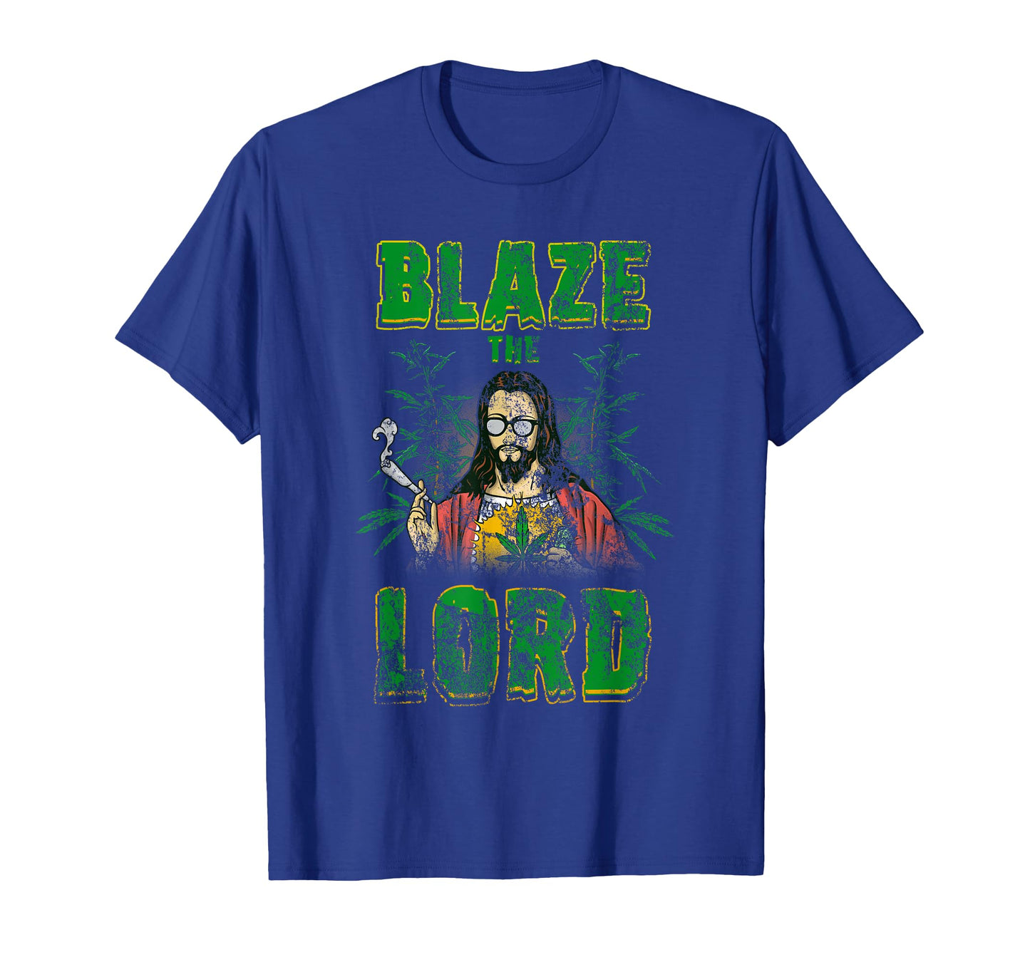 Vintage CBD Cannabis Jesus Shirt Blaze The Lord Funny AF 420