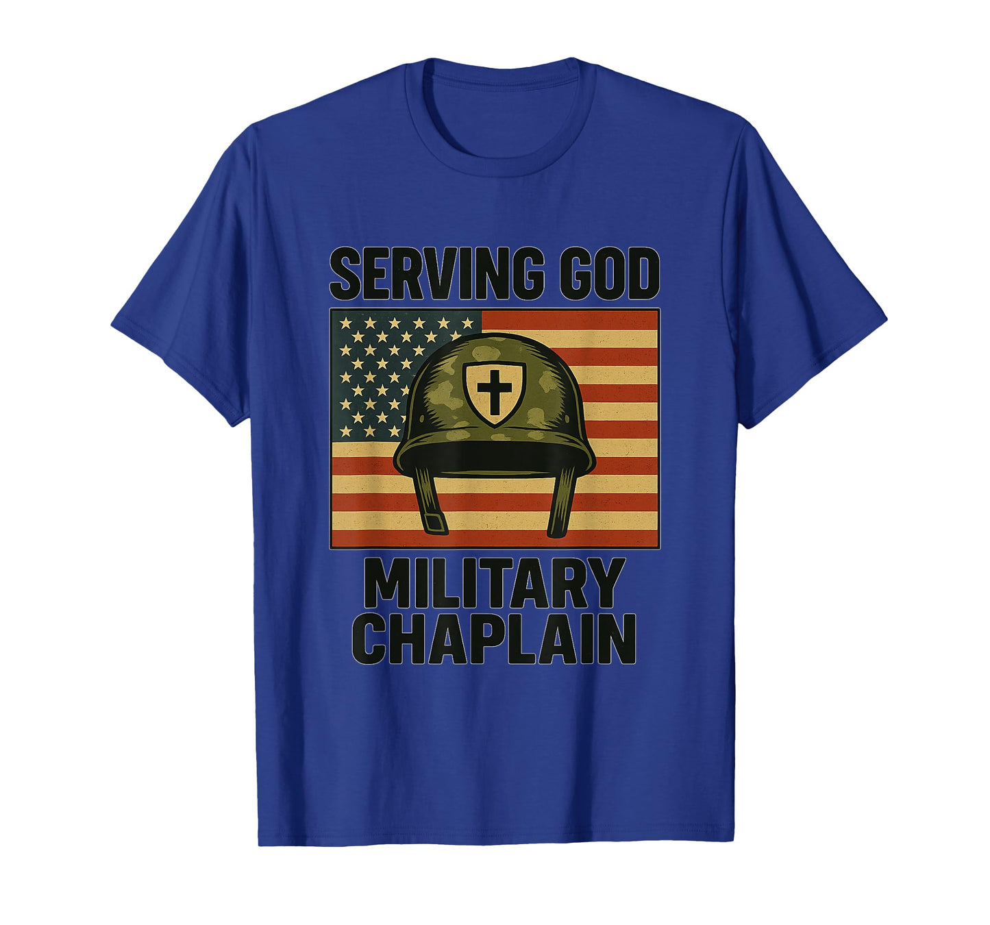 Serving God Military Chaplain US Flag Chaplain T-Shirt