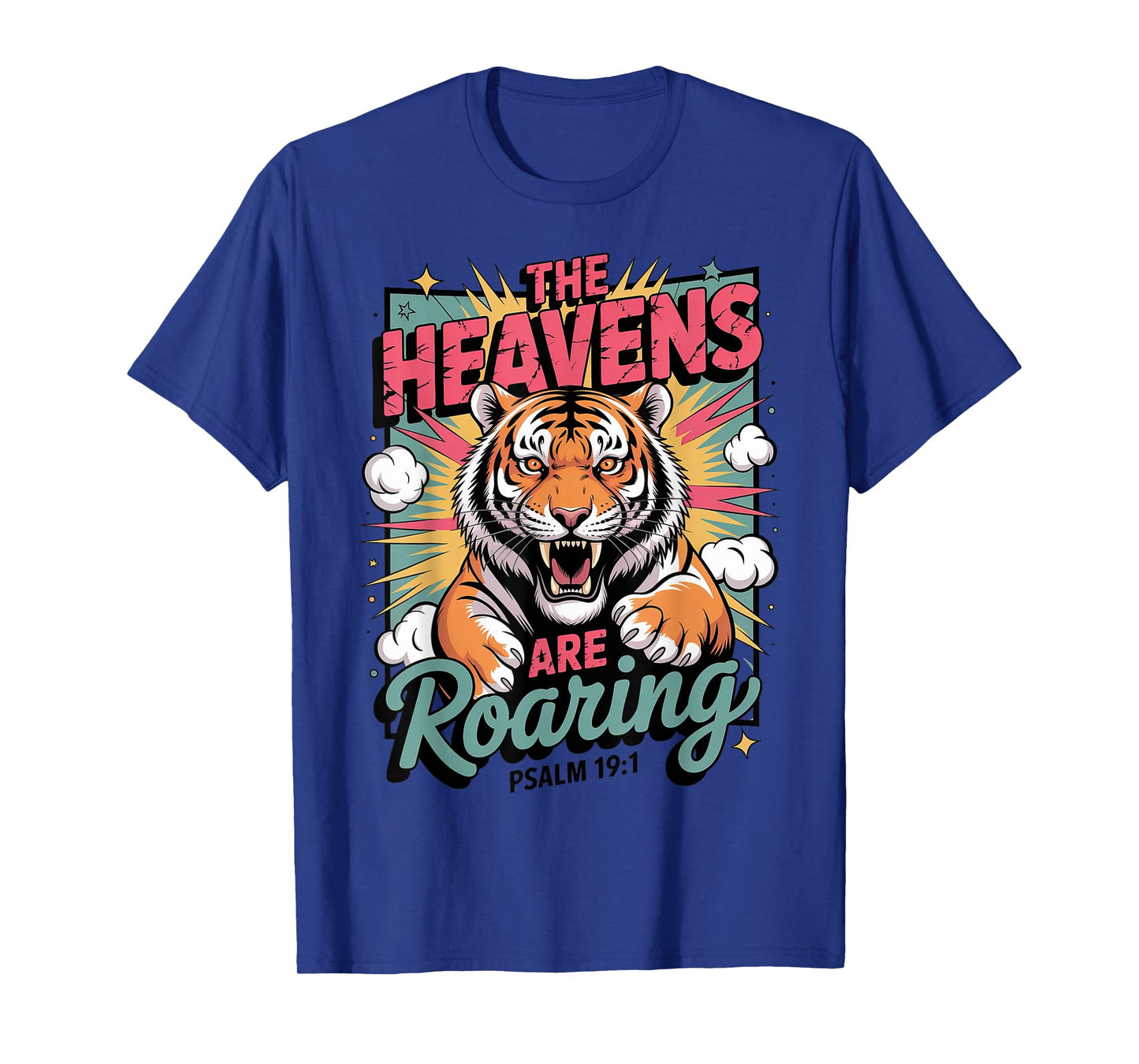 Roaring Tiger Christian Bible Verse Pop Art T-Shirt