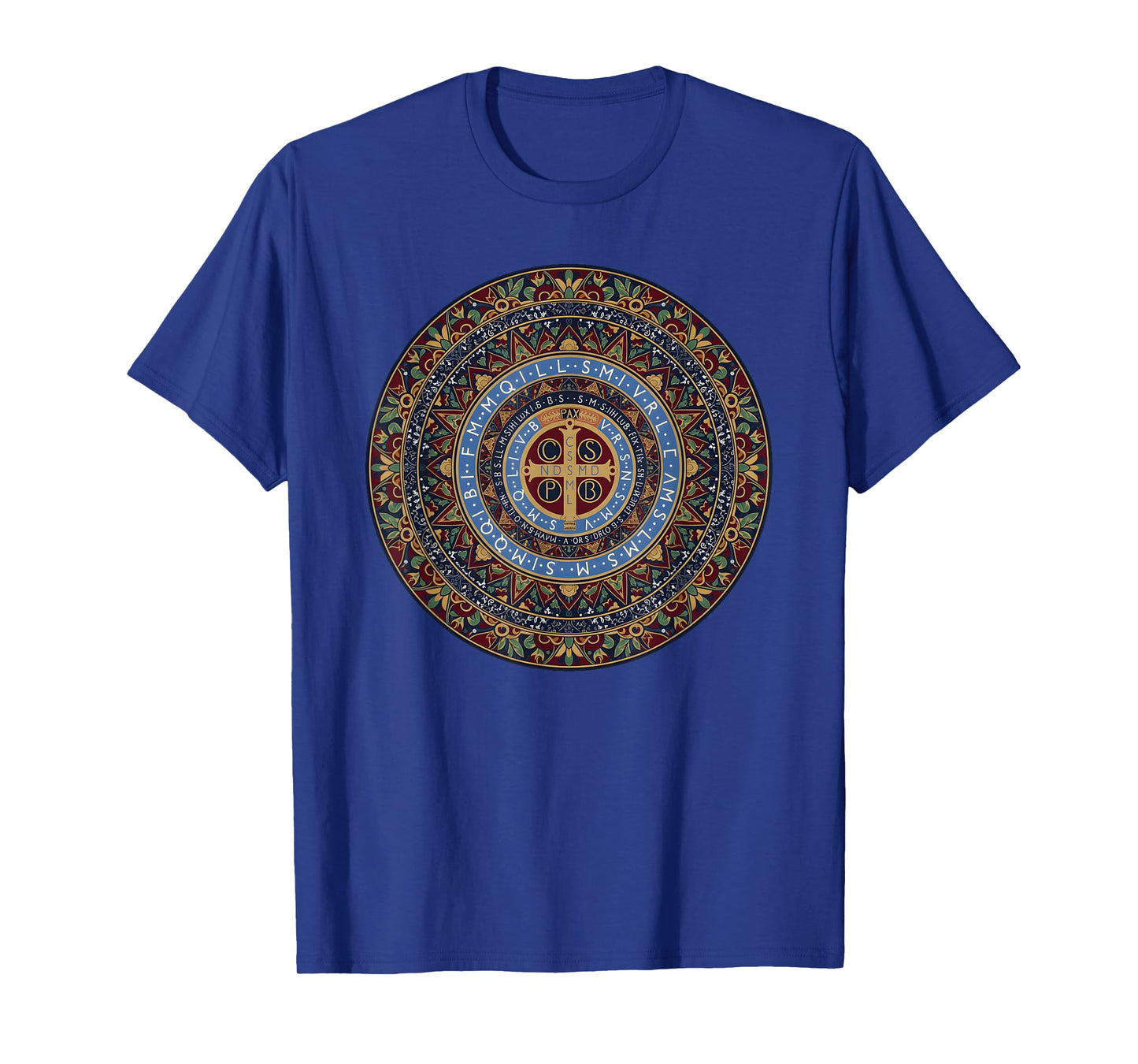 Ornamental Saint Benedict Medal Sacred Mandala Circle T-Shirt