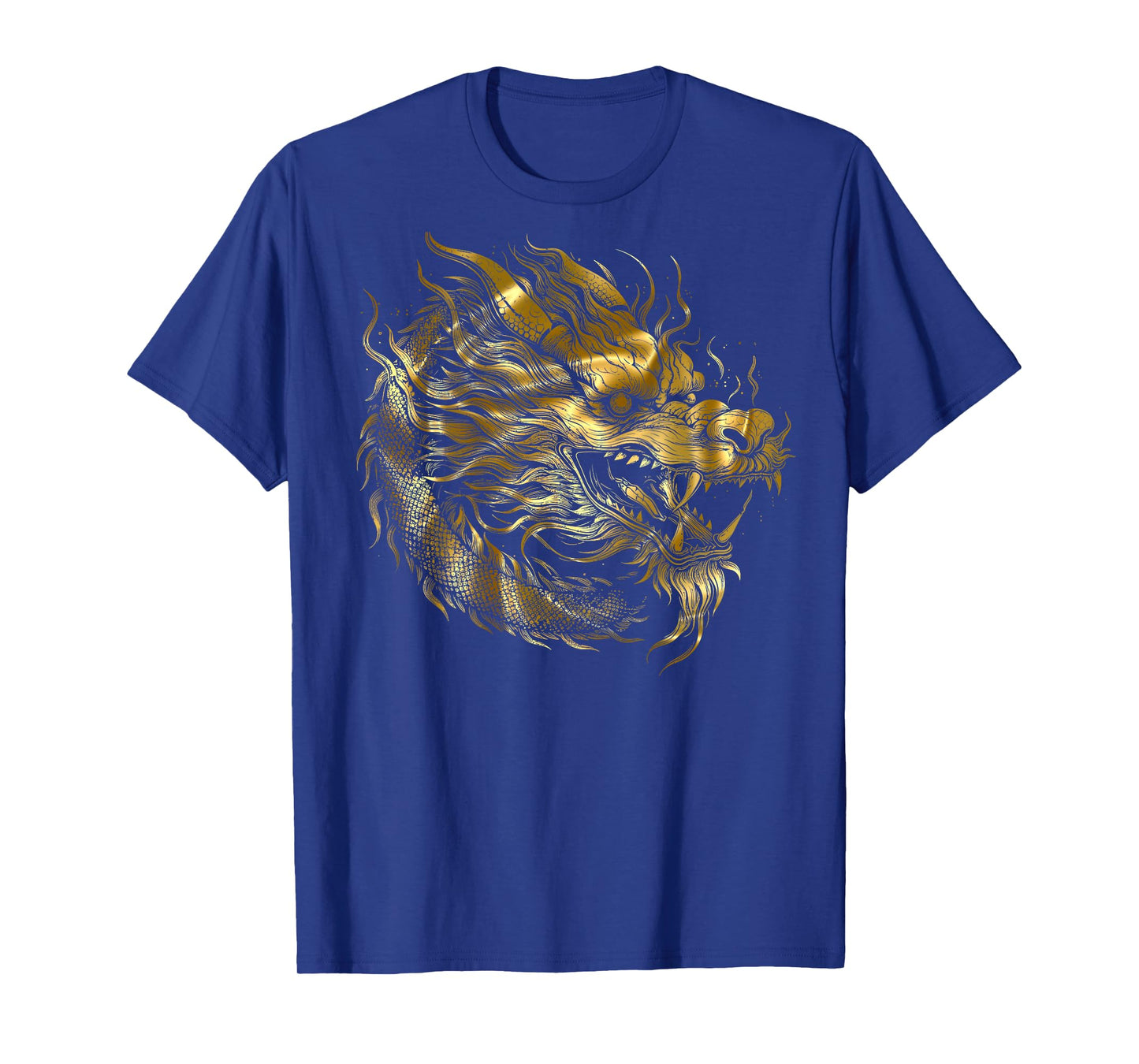 (Back Design) Dragon, Japanese Pattern, Dragon God, Golden Dragon Motif T-Shirt