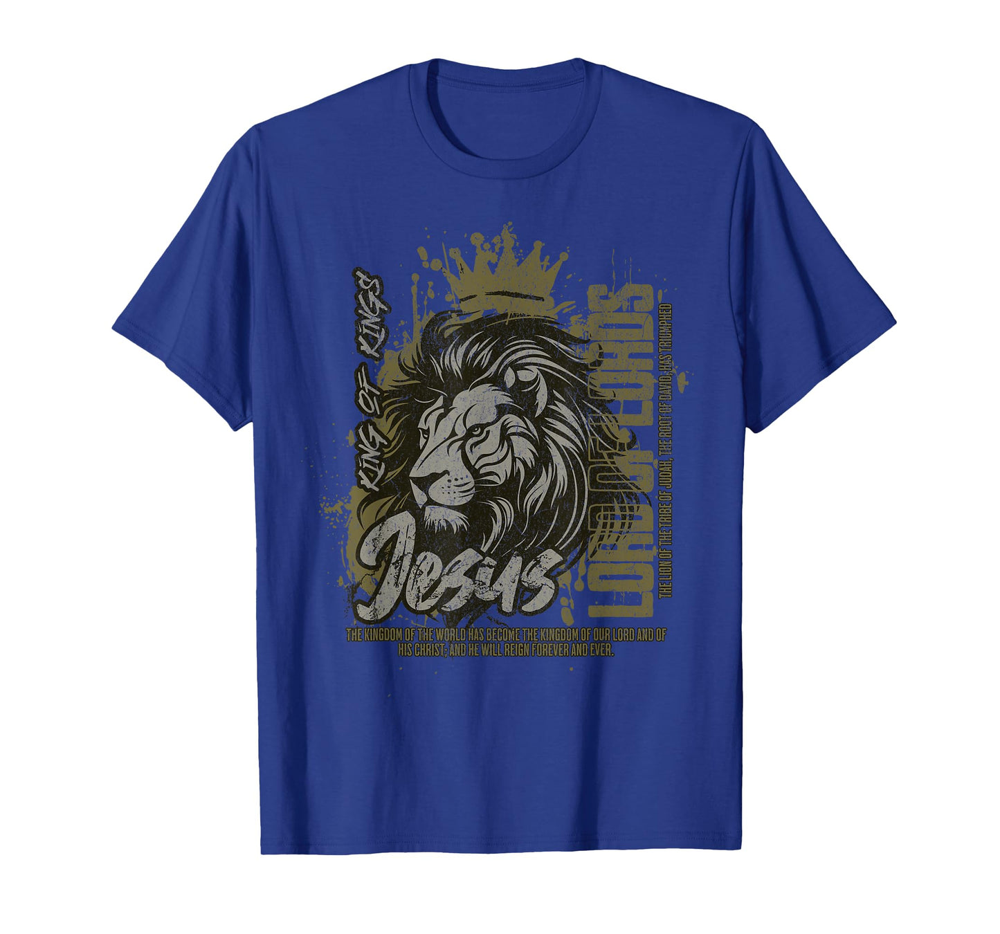 Jesus is King of Kings Christian Lion Bible Verse Faith T-Shirt