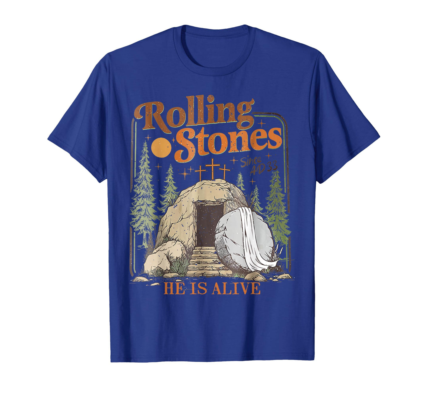 The Stone Was Rolled Away He Is Alive Retro Christian Easter T-Shirt