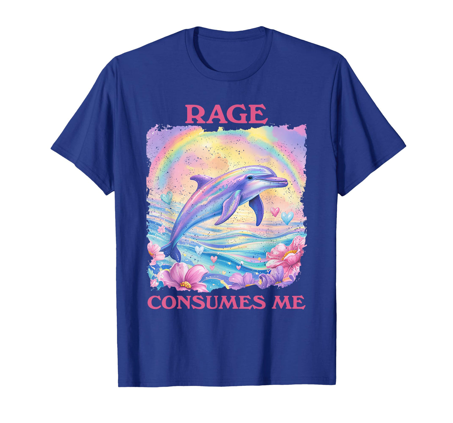 Rage Consumes Me Retro Funny Dolphin Meme Weird T-Shirt