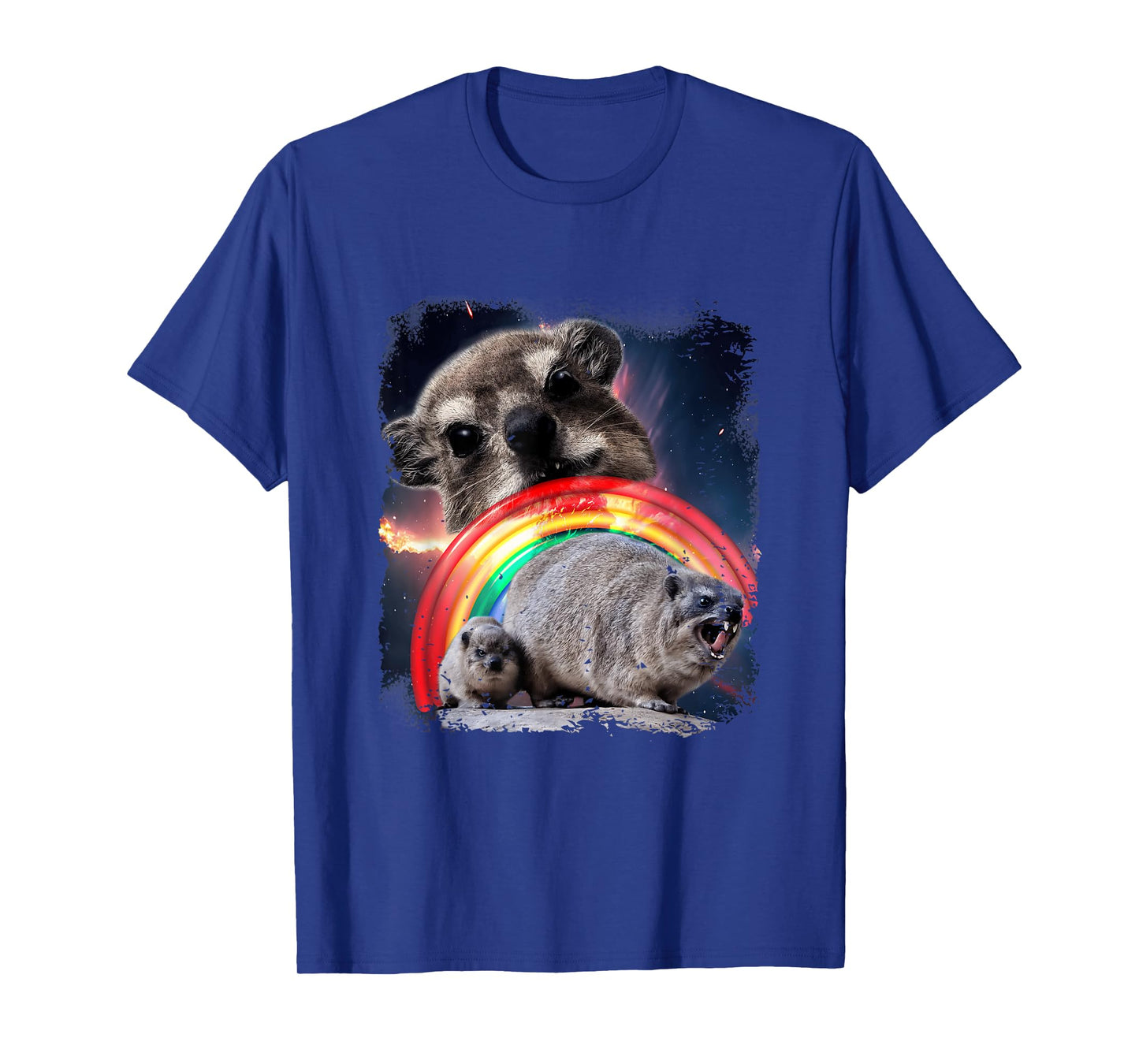 Hyrax Rainbow Ugly Funny Meme Retro Animal T-Shirt