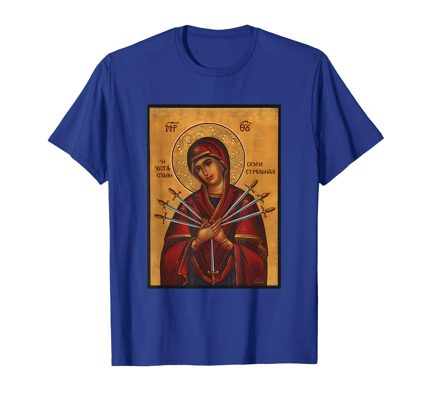 Theotokos Mother Mary Eastern Orthodox Byzantine Art Church T-Shirt