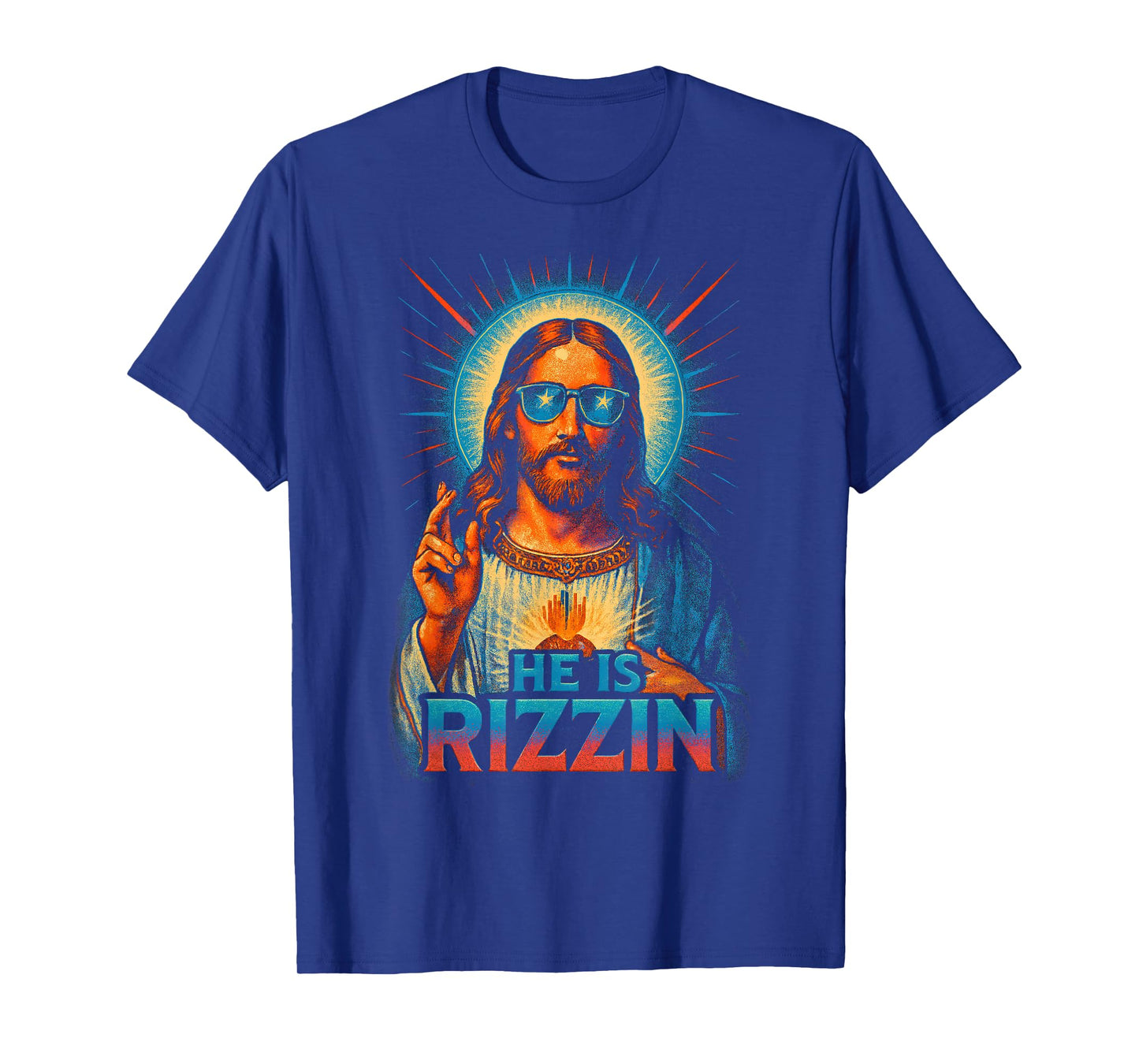 He Is Rizzin Jesus Blessing Gesture Love Easter T-Shirt