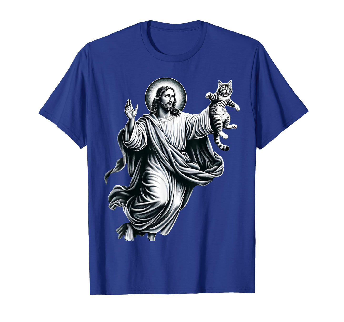 God holding Cat Easter He is Risen Jesus Loves Cats Men Women Girls Kids T-Shirt