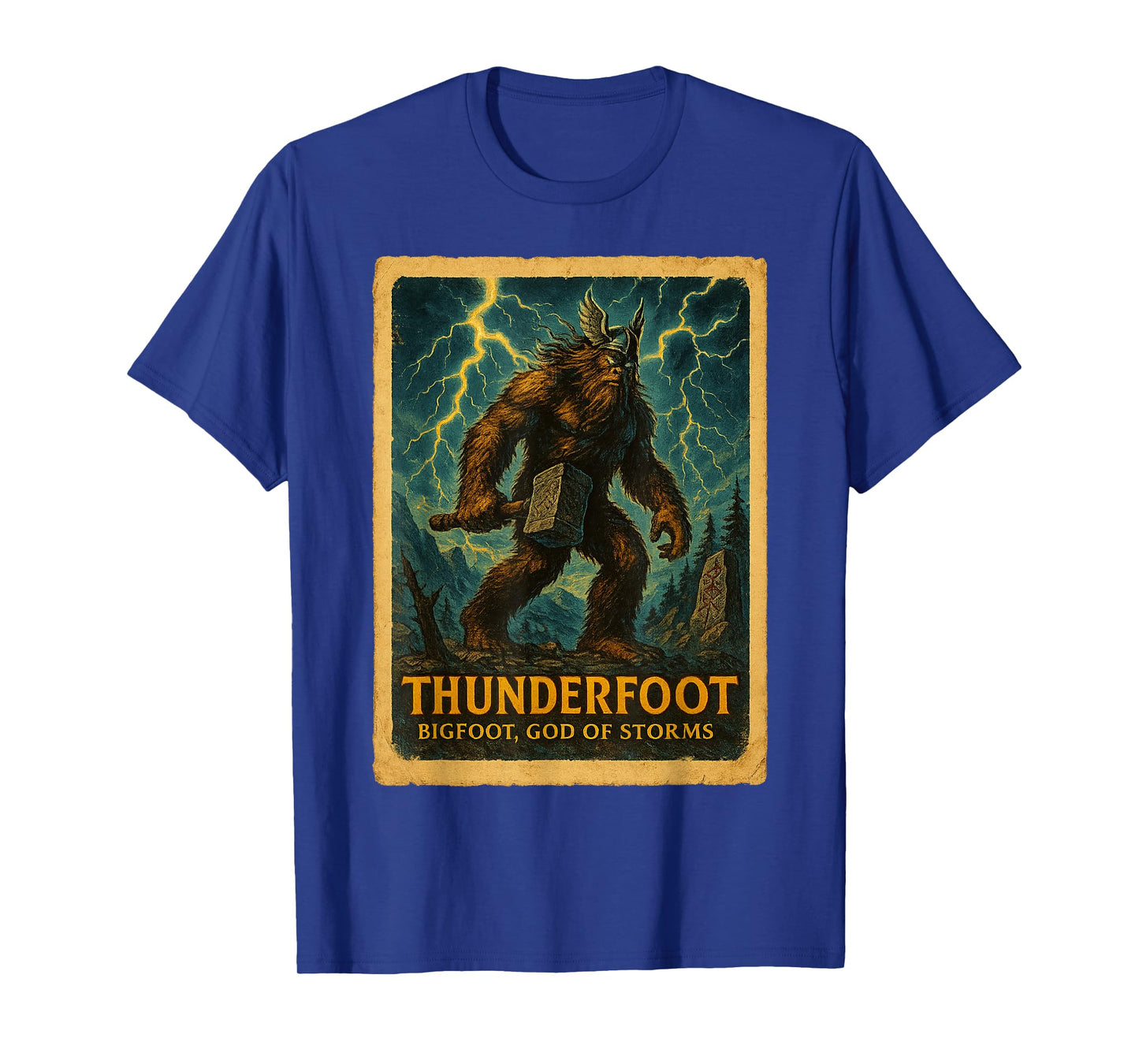 Funny Sasquatch Poster Shirt - Bigfoot Norse God Poster T-Shirt
