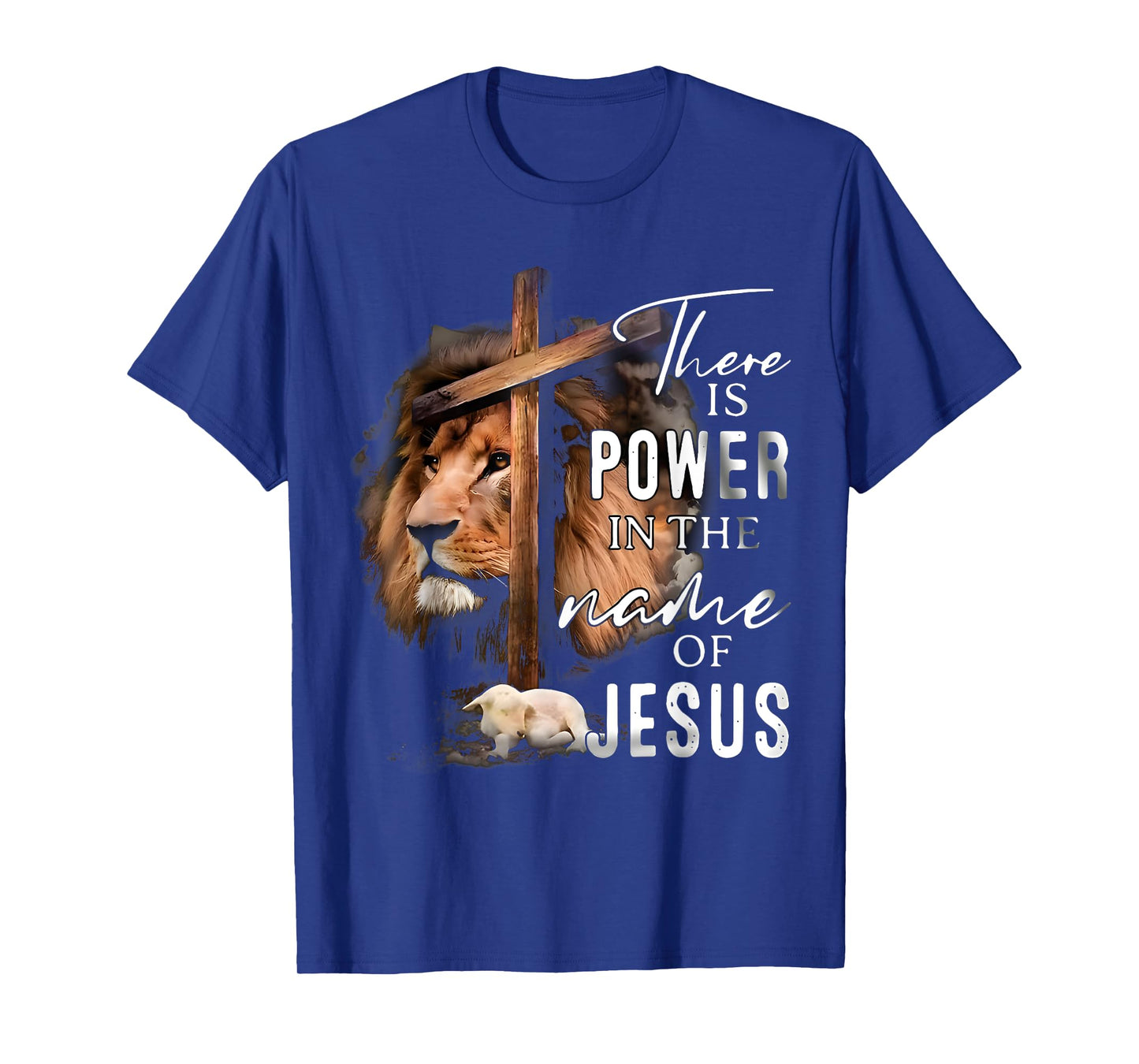 There is Power in the Name Jesus Faith Lion Christian Christ T-Shirt