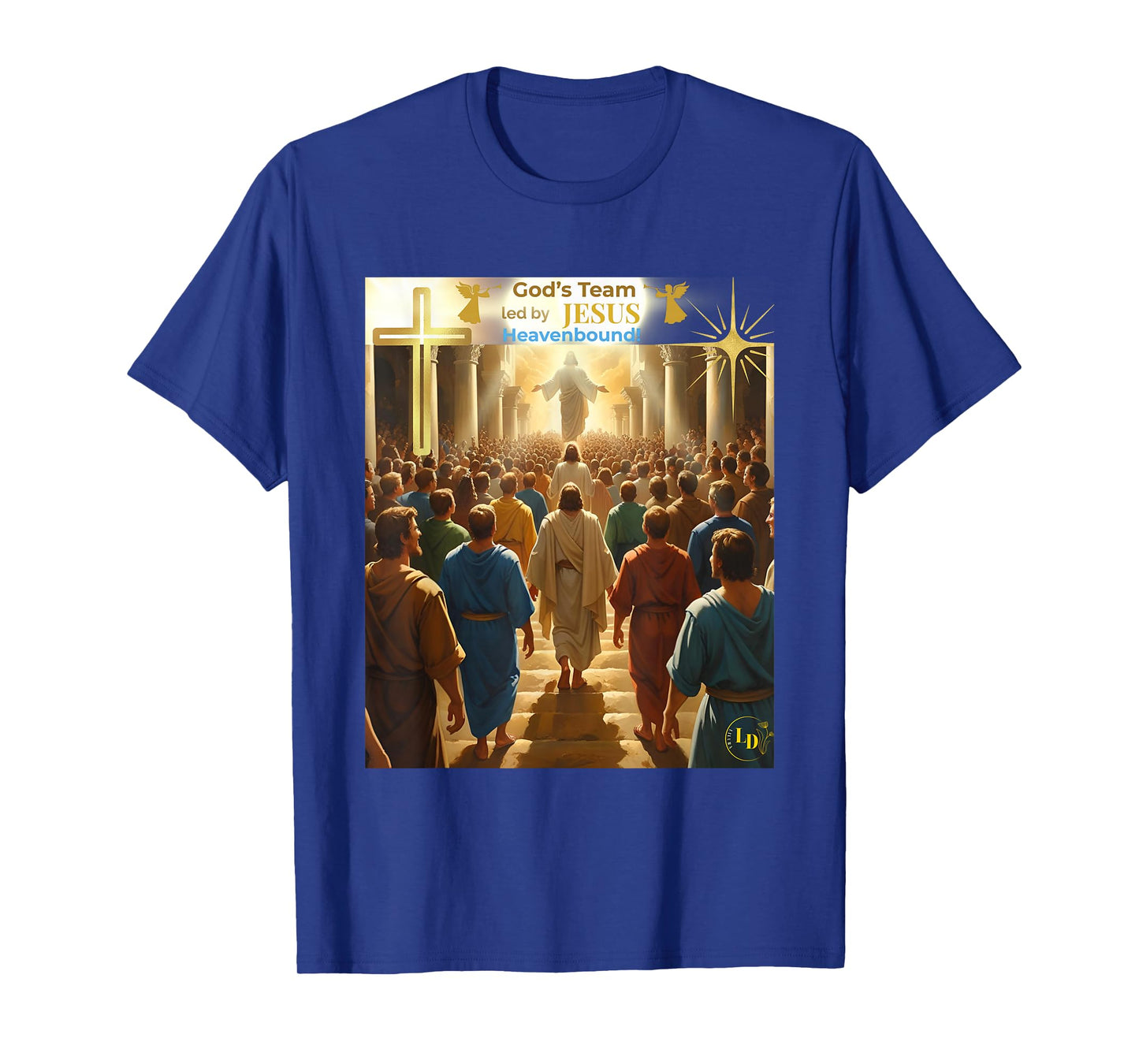 God's Team Led by Jesus Heavenbound Tee Men Women Children T-Shirt