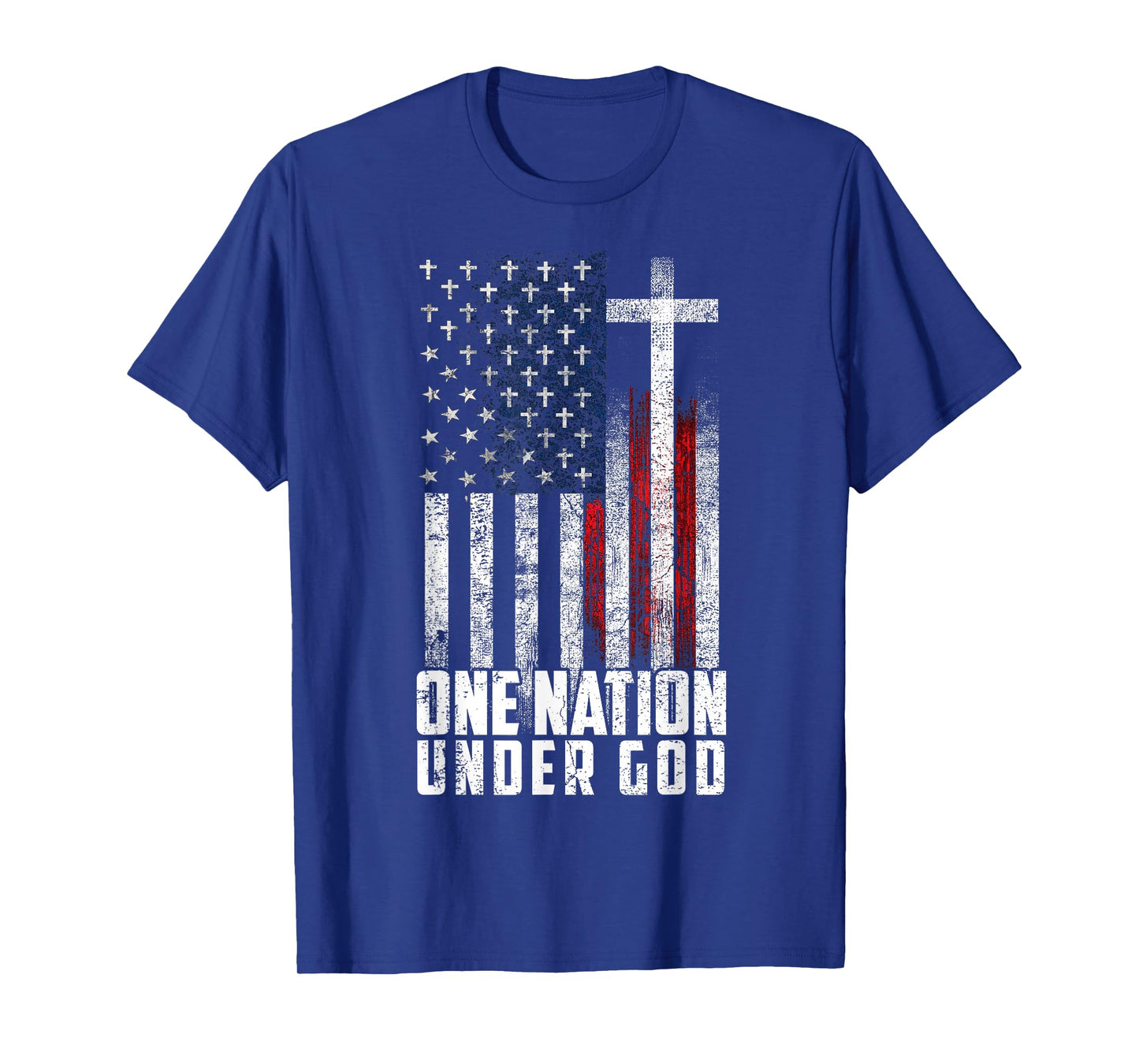 One Nation Under God Flag 4th Of July Patriotic Christian T-Shirt