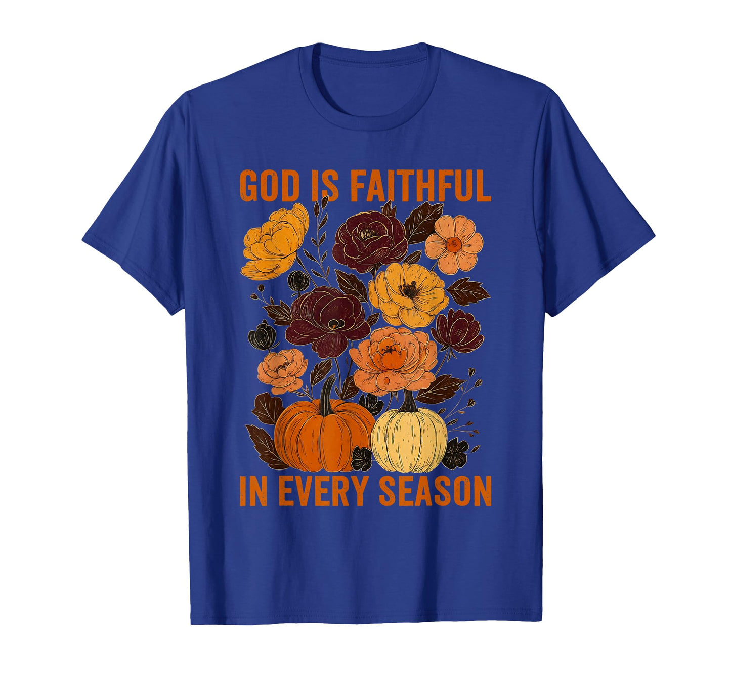 God is Faithful in Every Season Christian Fall Boho Floral T-Shirt