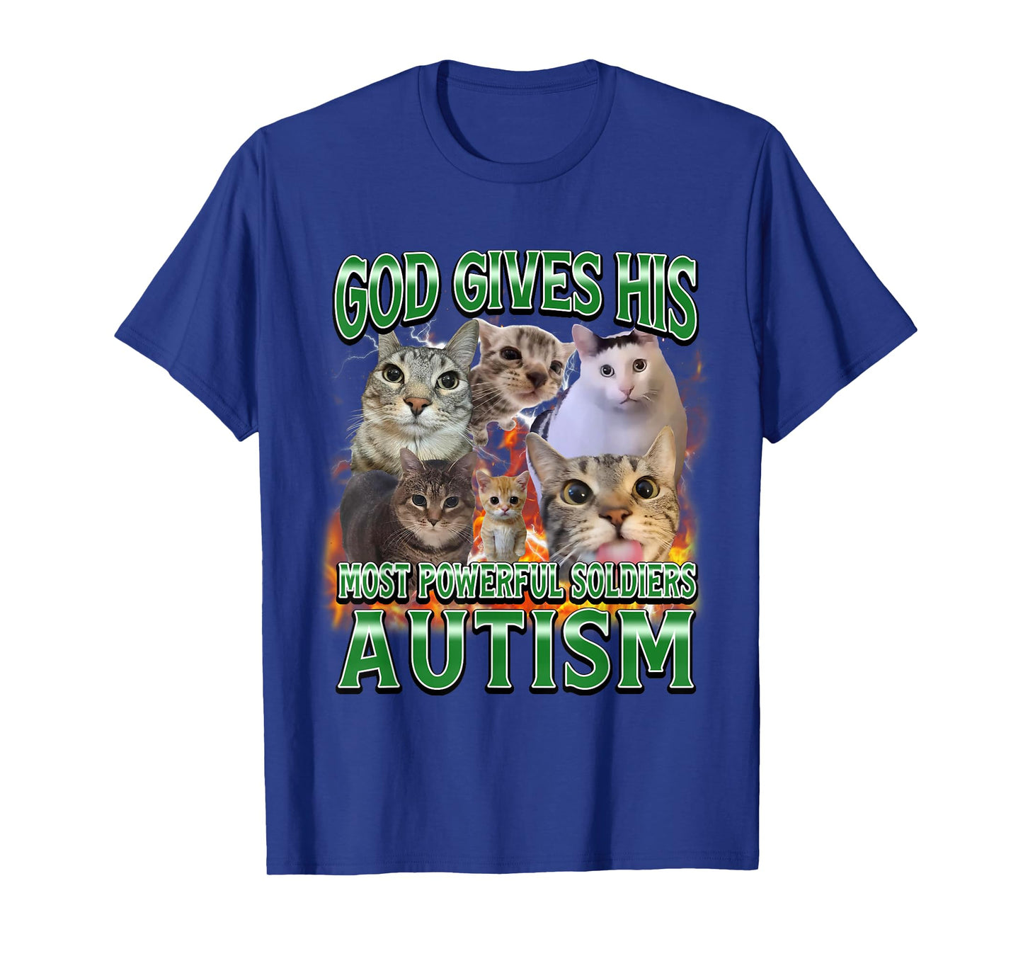 God Gives His Most Powerful Autism Funny Cat Meme Bootleg T-Shirt