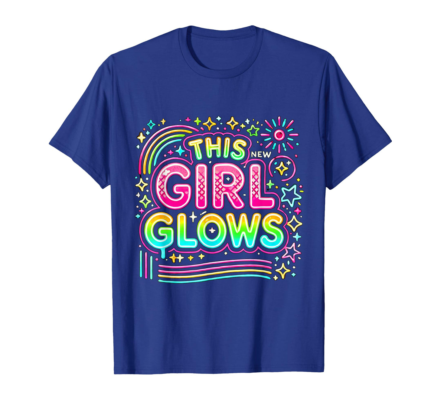 This Girl Glows For Kids Tie Dye Bright Color 80's And 90's T-Shirt