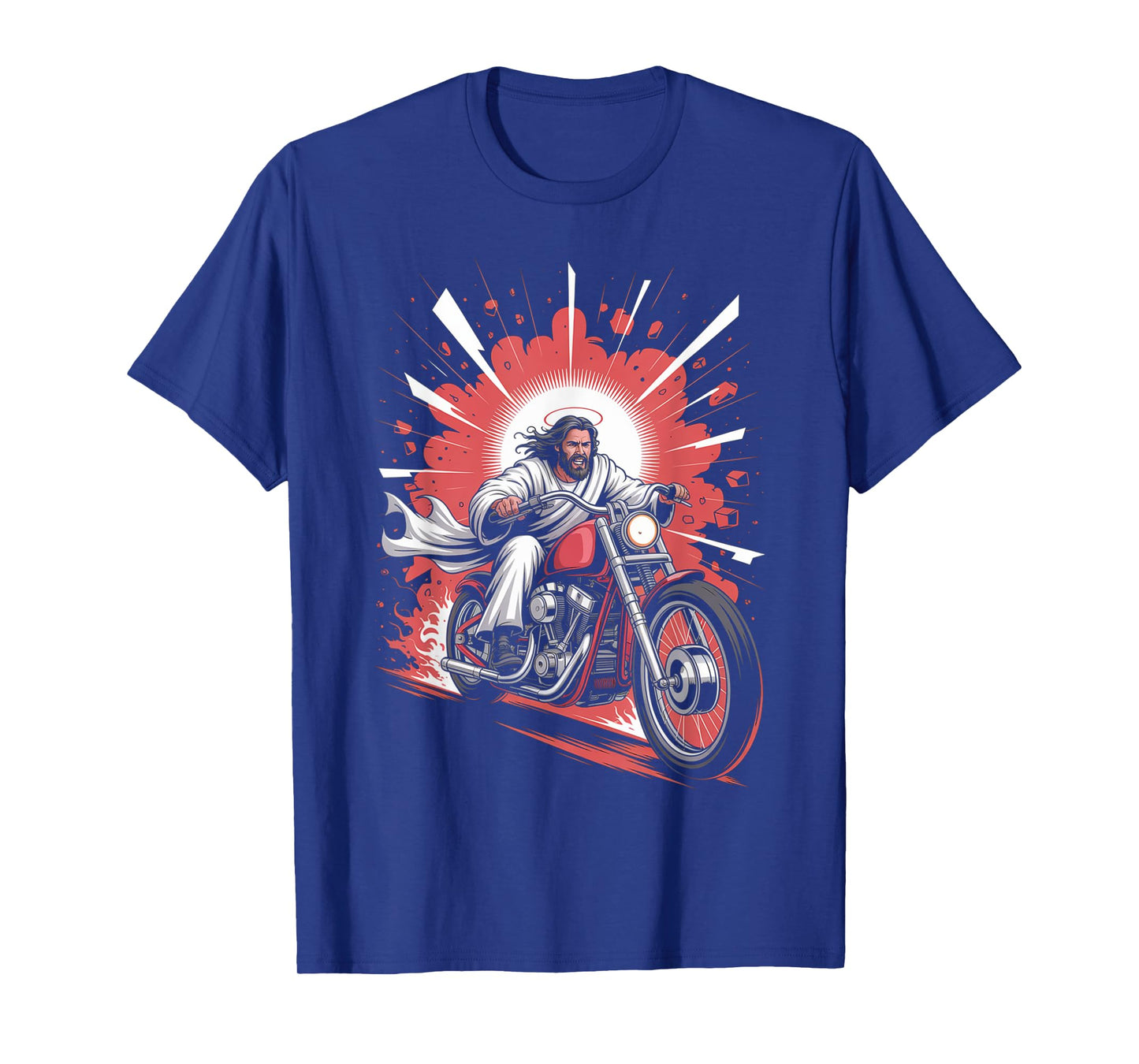 Jesus Biker Riding Motorcycle Men Vintage Outfit God Rider T-Shirt