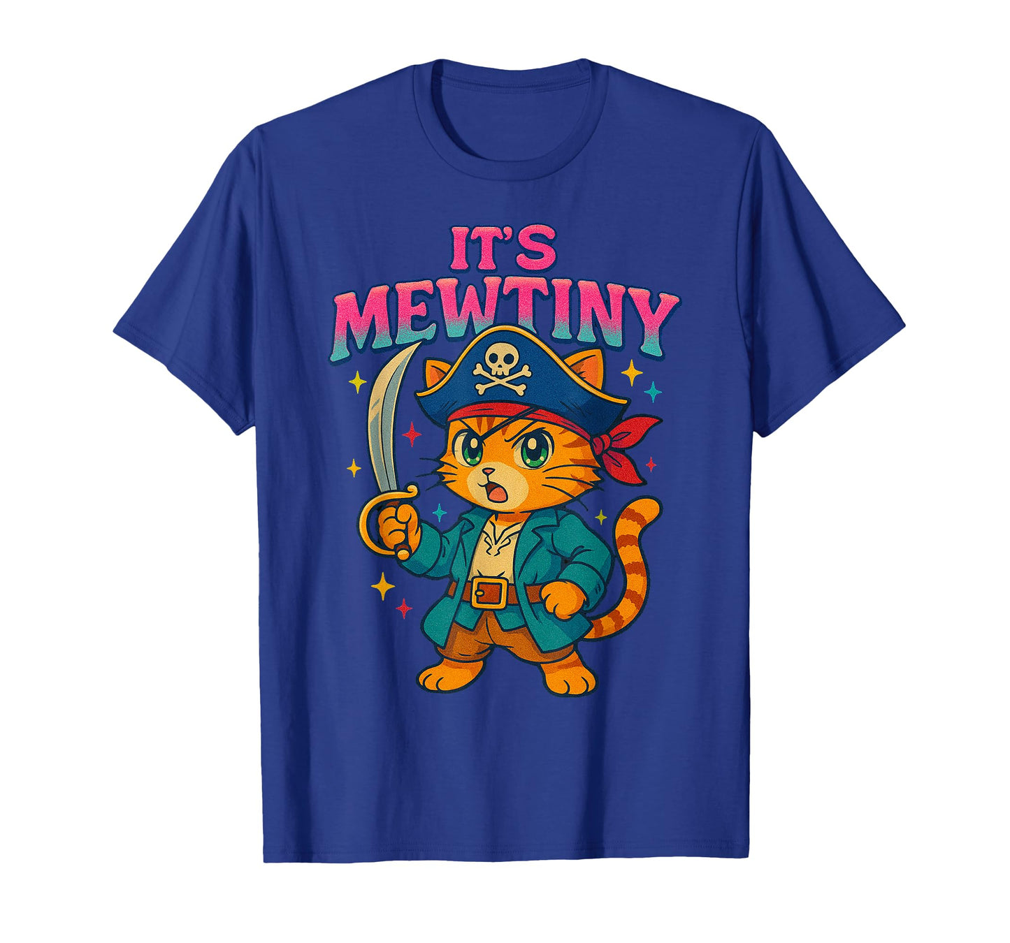 Funny It's Mewtiny Pirate Cat Pun Dad Joke T-Shirt