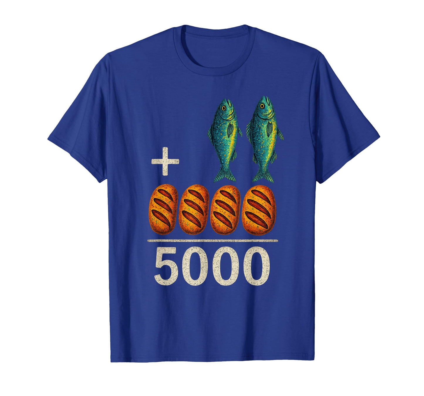 2 Fishes 5 Breads Jesus Feeds The 5000 Christian Bible T-Shirt