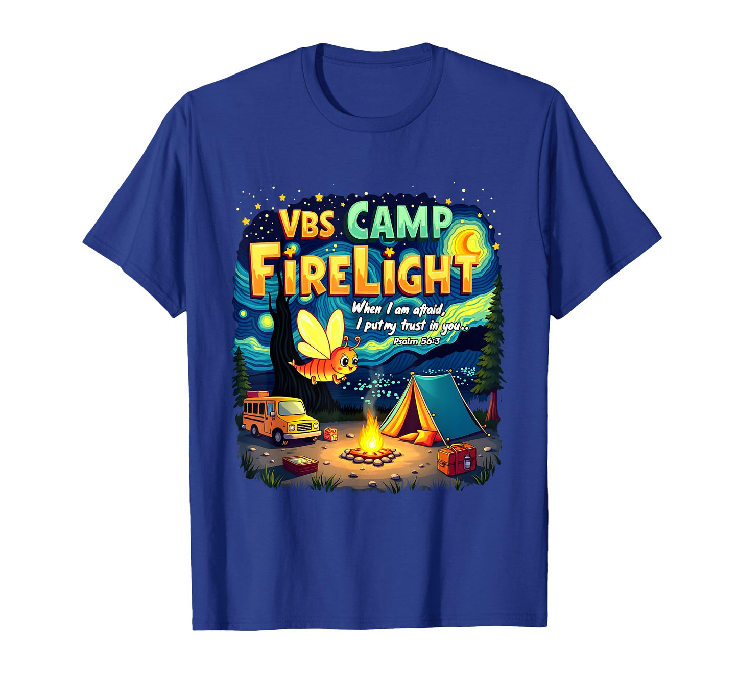 2025 VBS Camp Firelight Camp Vacation Bible School Firework T-Shirt