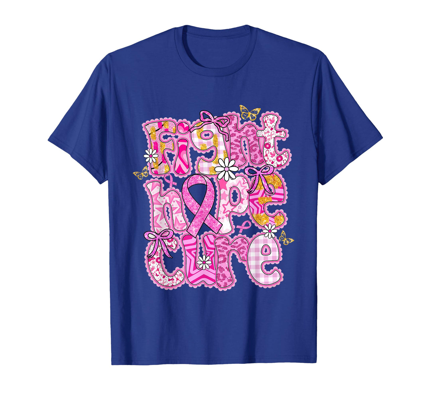 Faith Hope Cure Breast Cancer Survivor Awareness Pink Ribbon T-Shirt