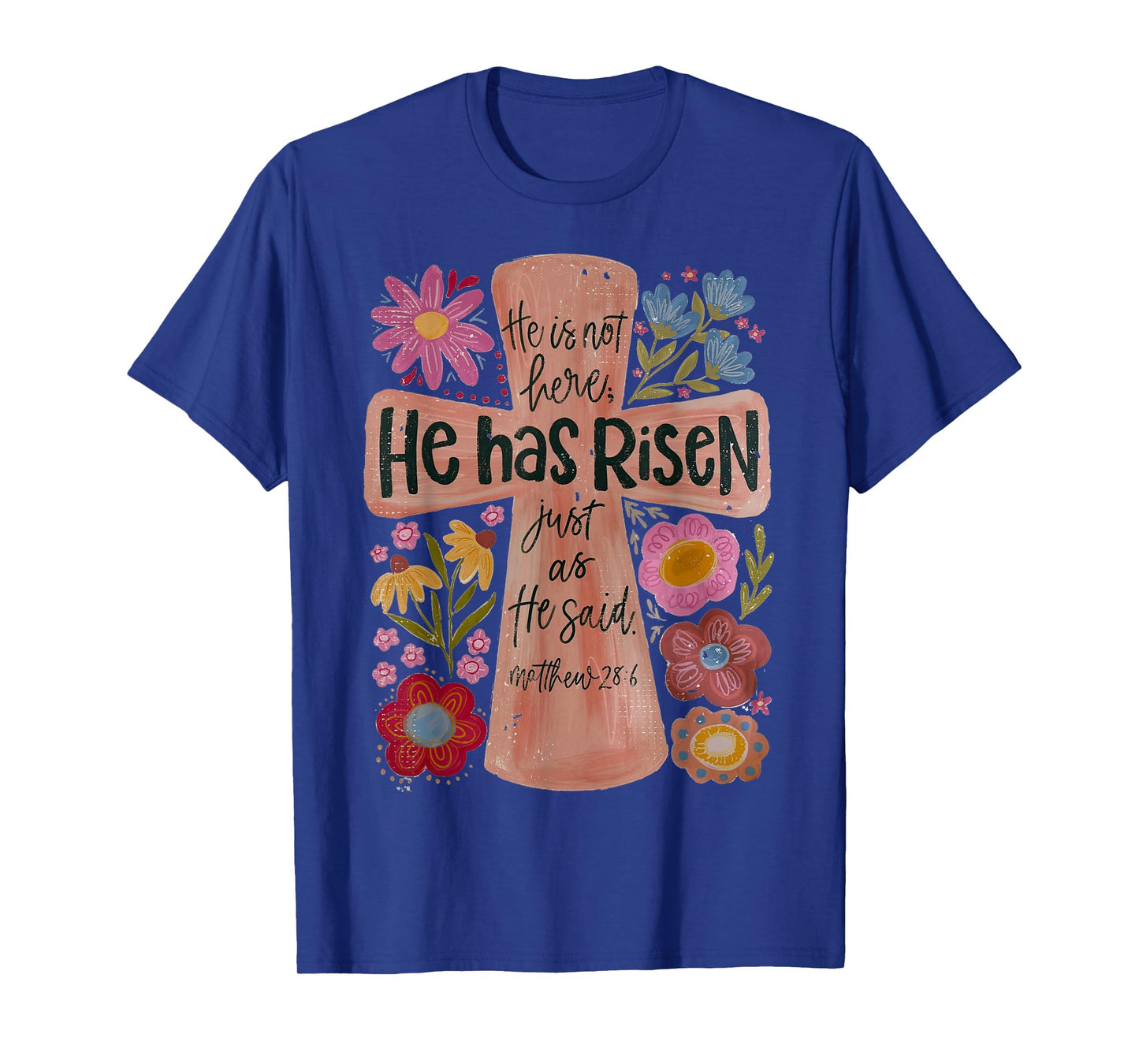 He has risen Christian Easter boho floral T-Shirt