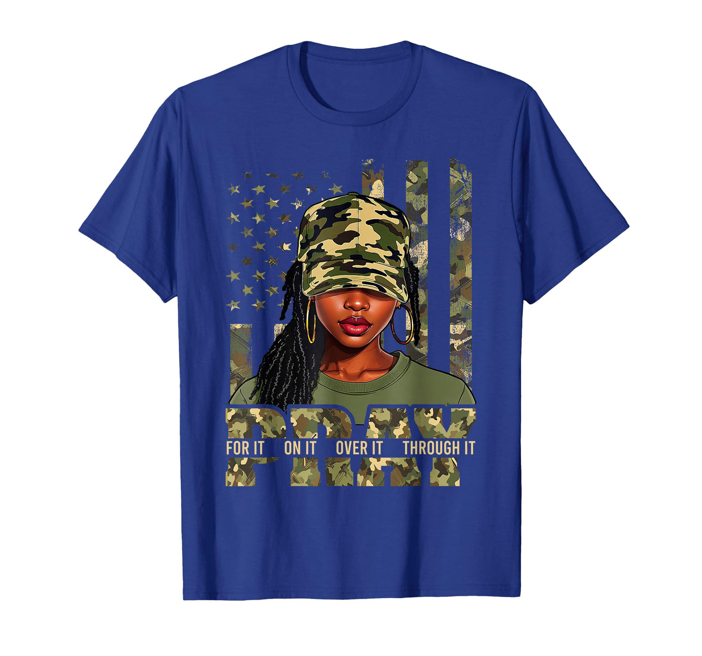 Pray On It Pray Over It Black Woman Loc'd Christian Women T-Shirt