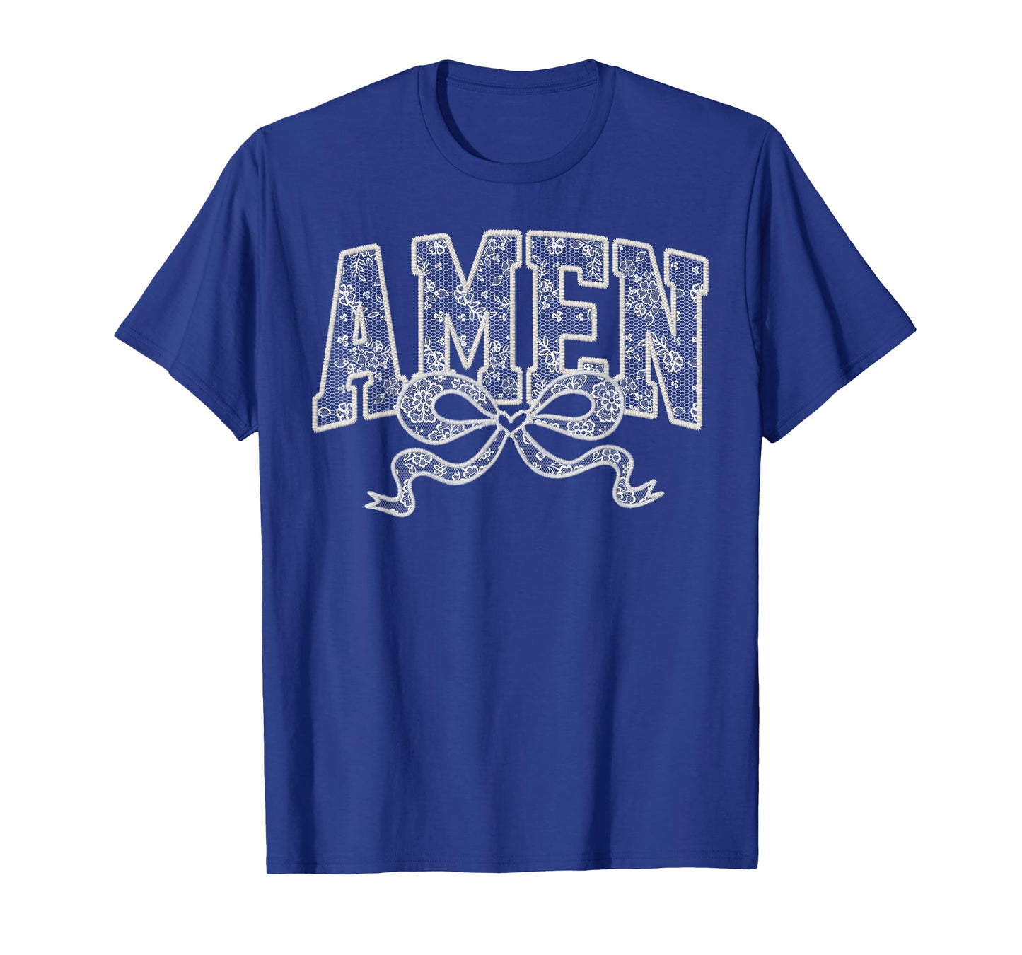 Amen Lace Bow Vintage Jesus Bible Verse Christian Religious T-Shirt