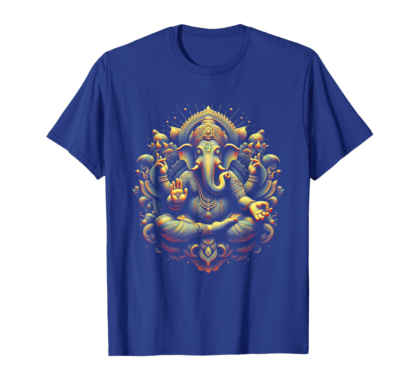 Ganesh Yoga Hindu Elephant God Ganesha Puja Black Unisex-Adults Yoga Themed T-Shirt