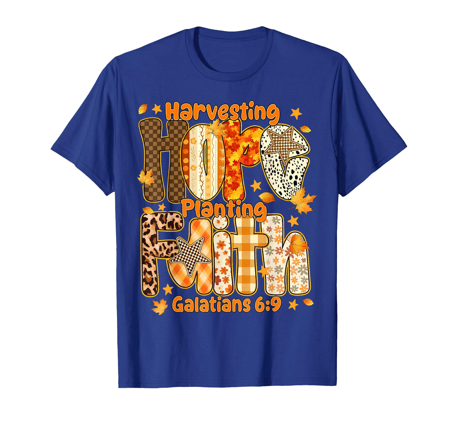Harvesting Hope Plating Faith Christian Fall Autumn Leaves T-Shirt